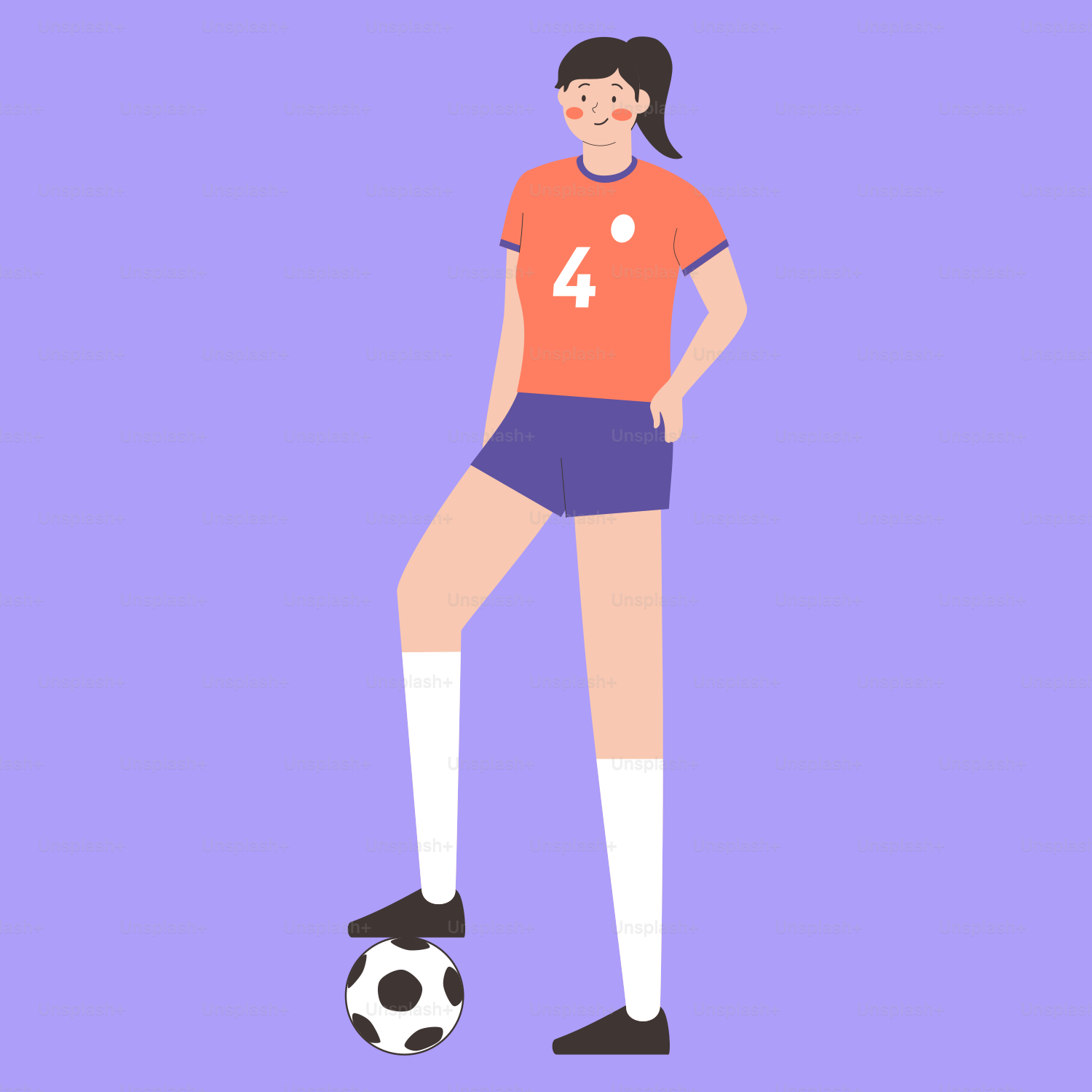 A woman in a soccer uniform standing next to a soccer ball