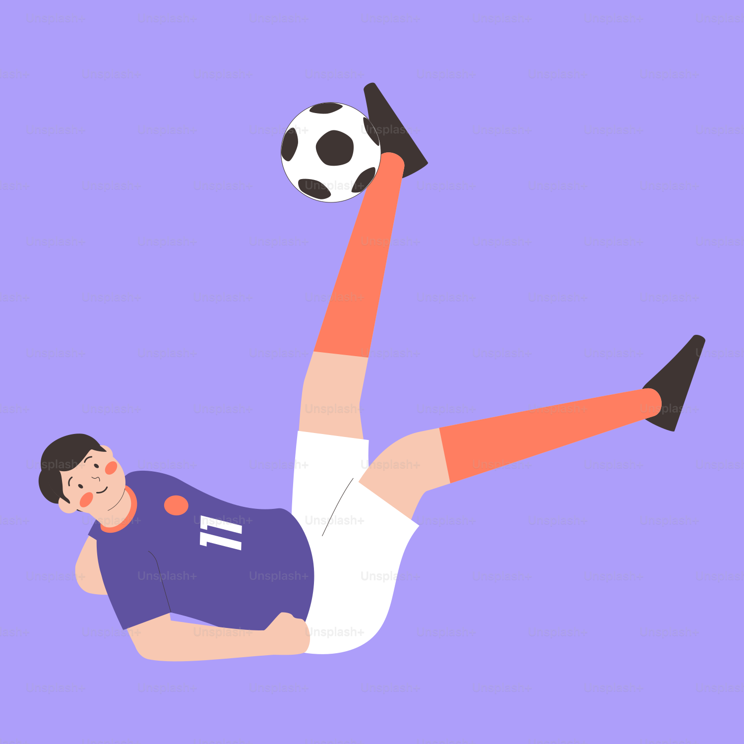 A man kicking a soccer ball in the air