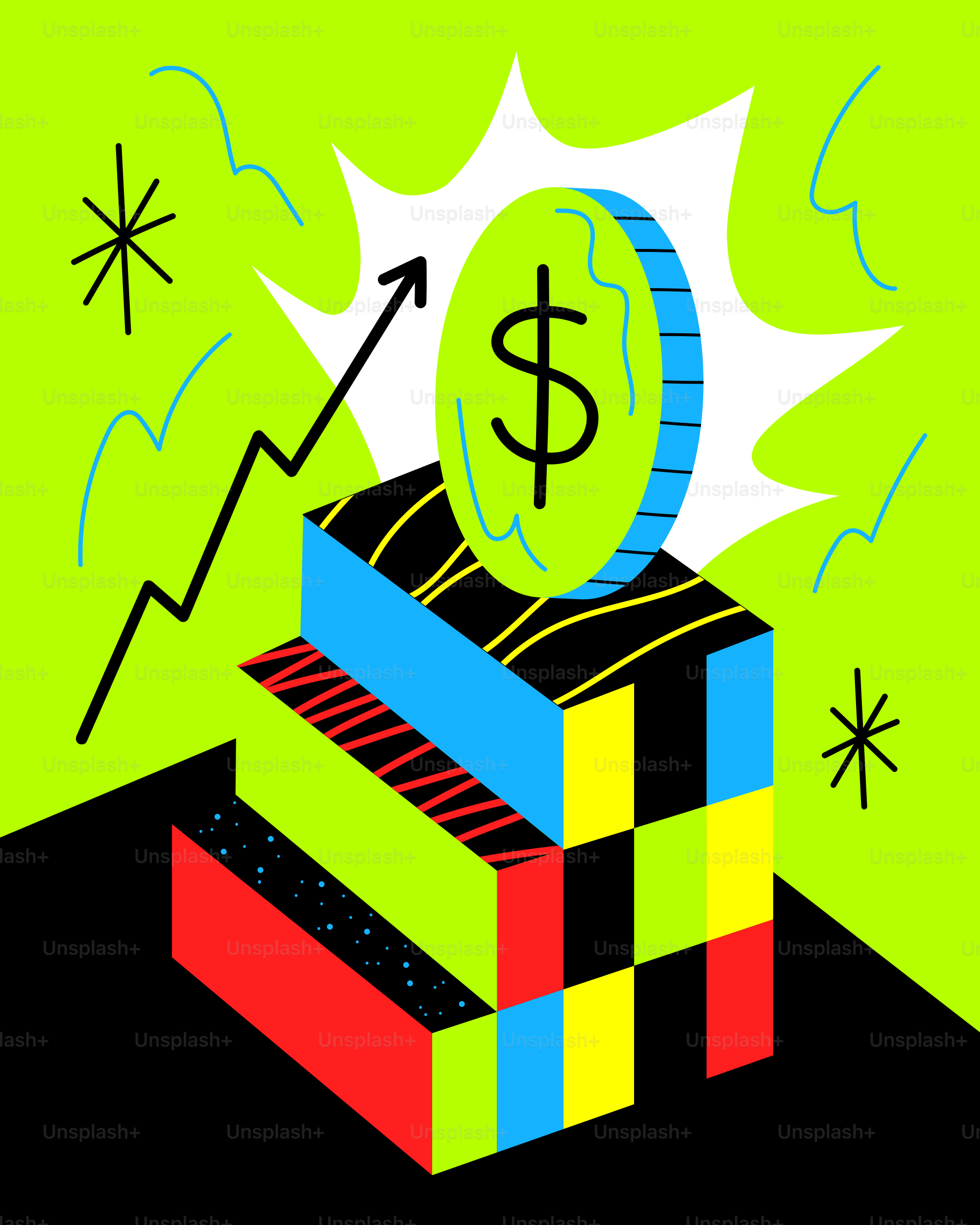 A picture of a box with a dollar sign on top of it