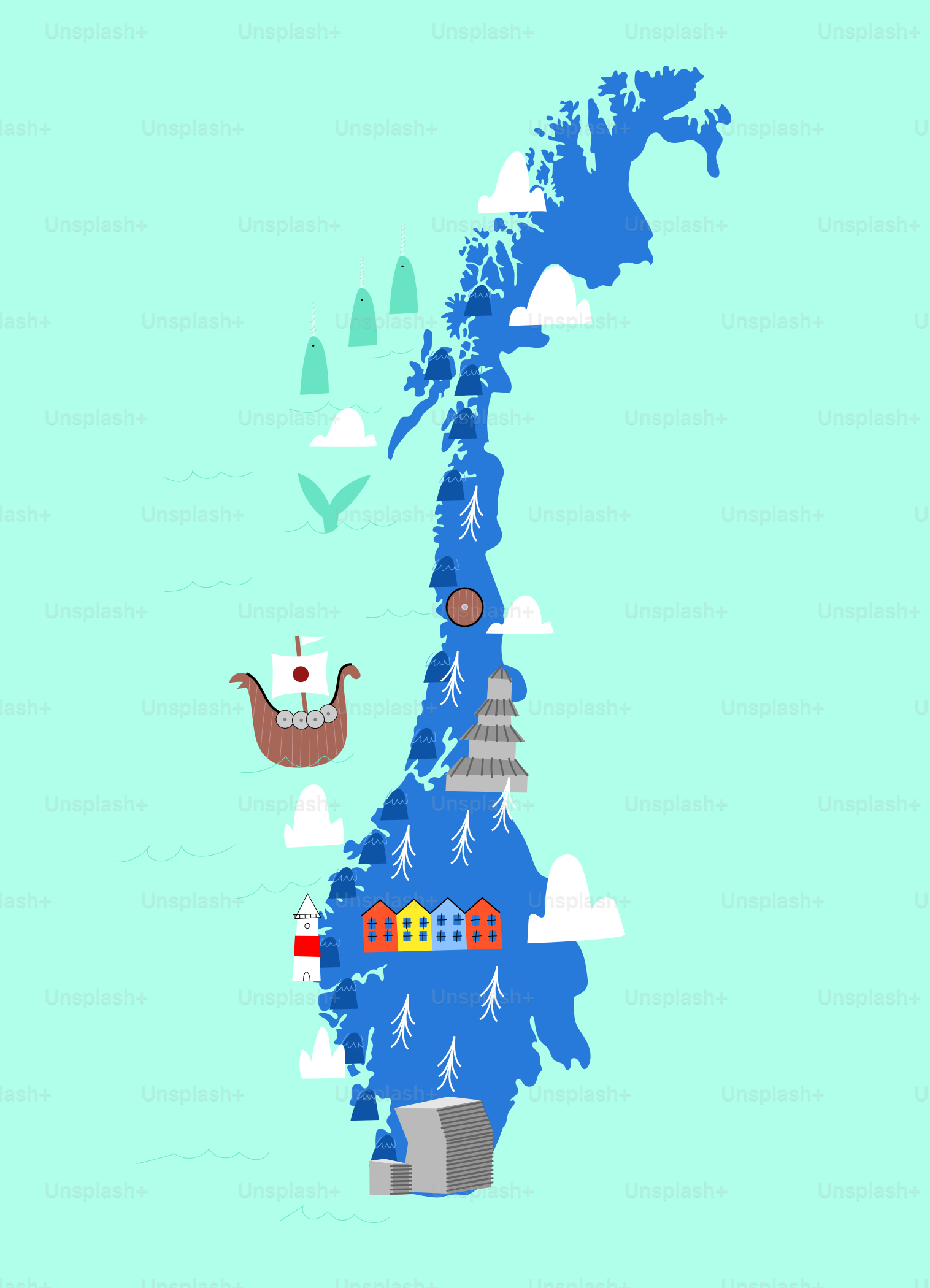 A map of the united states with a bird flying over it