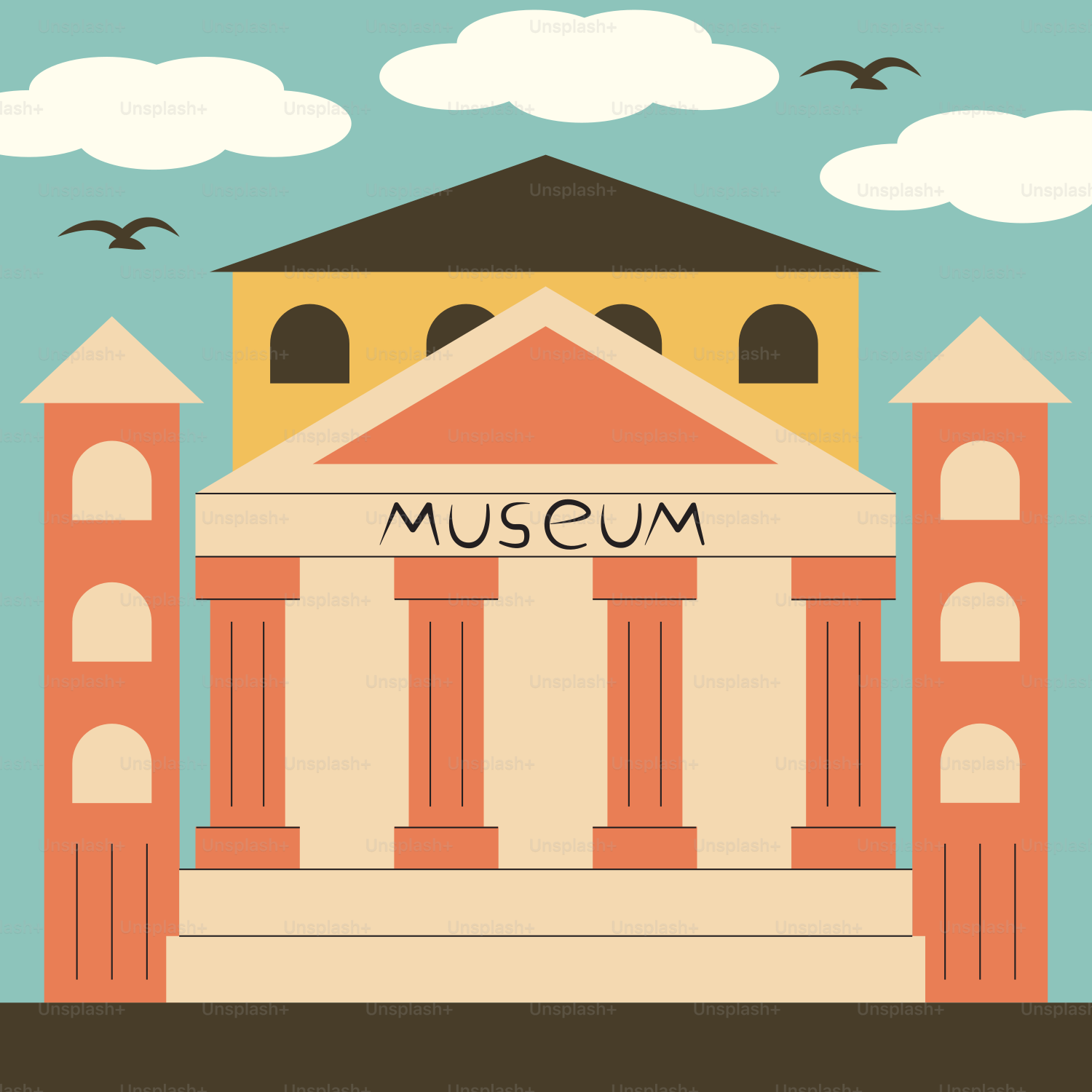 A picture of a building with a sky in the background