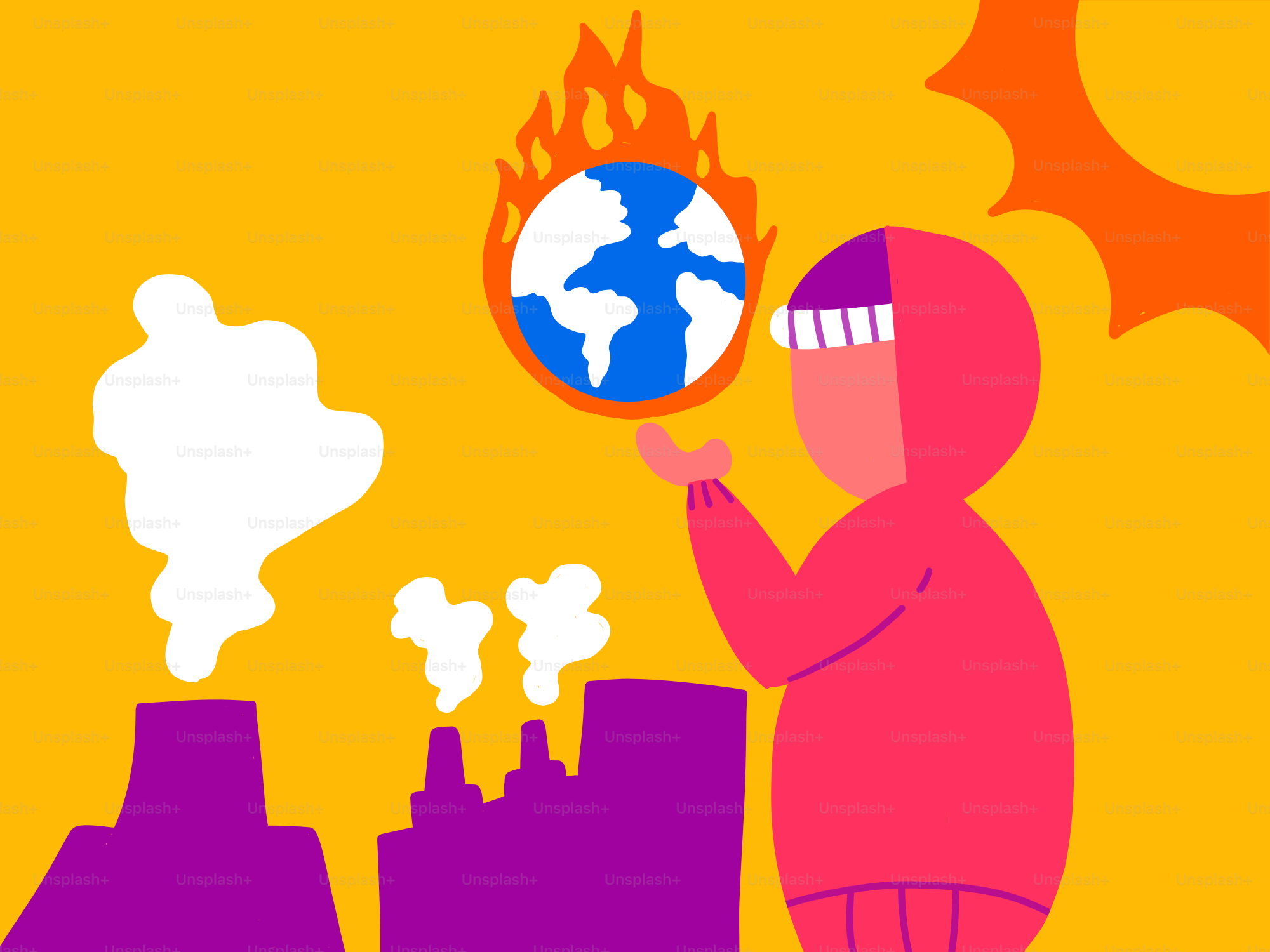 A person in a pink hoodie is looking at a globe