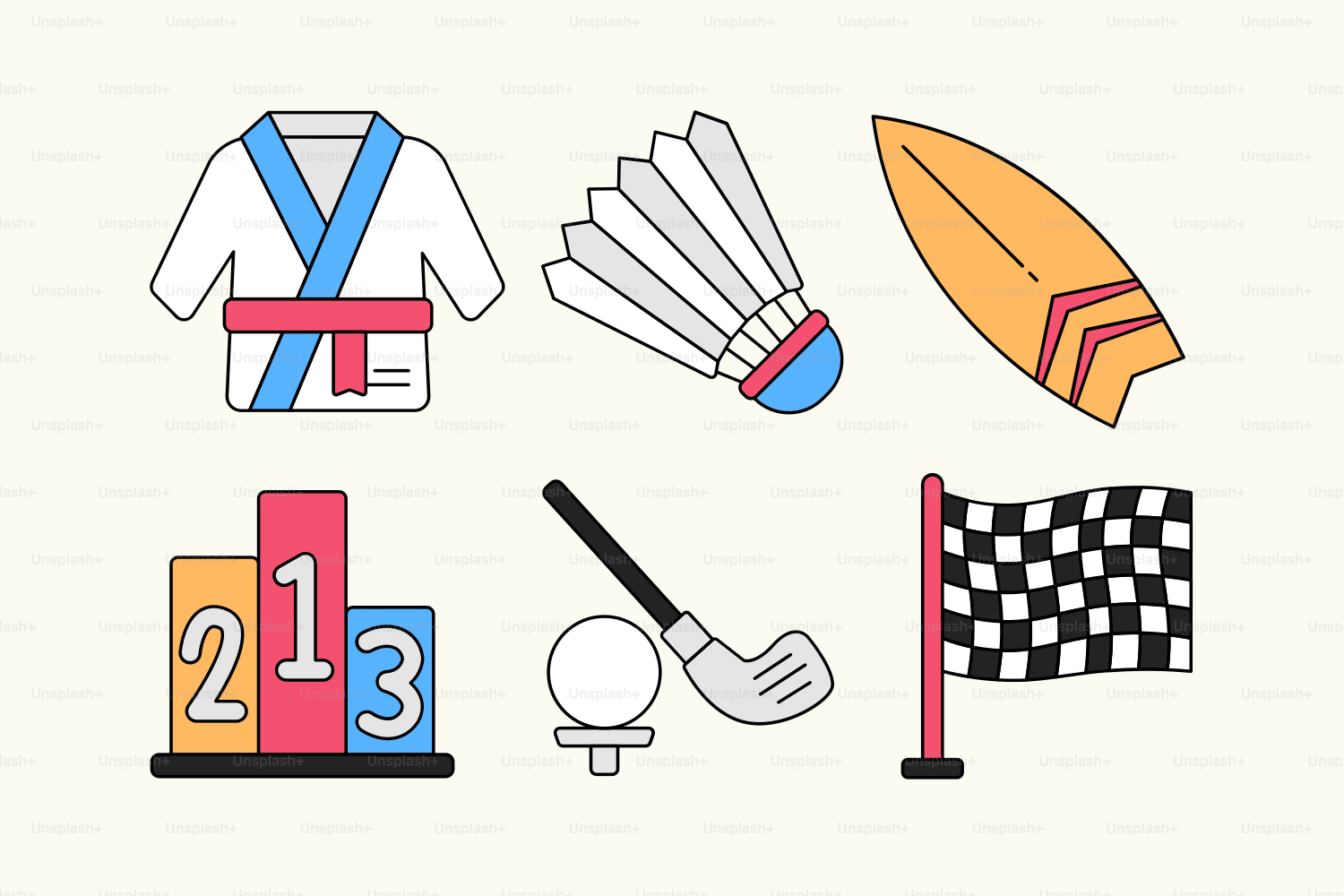 A card with a picture of a number of items