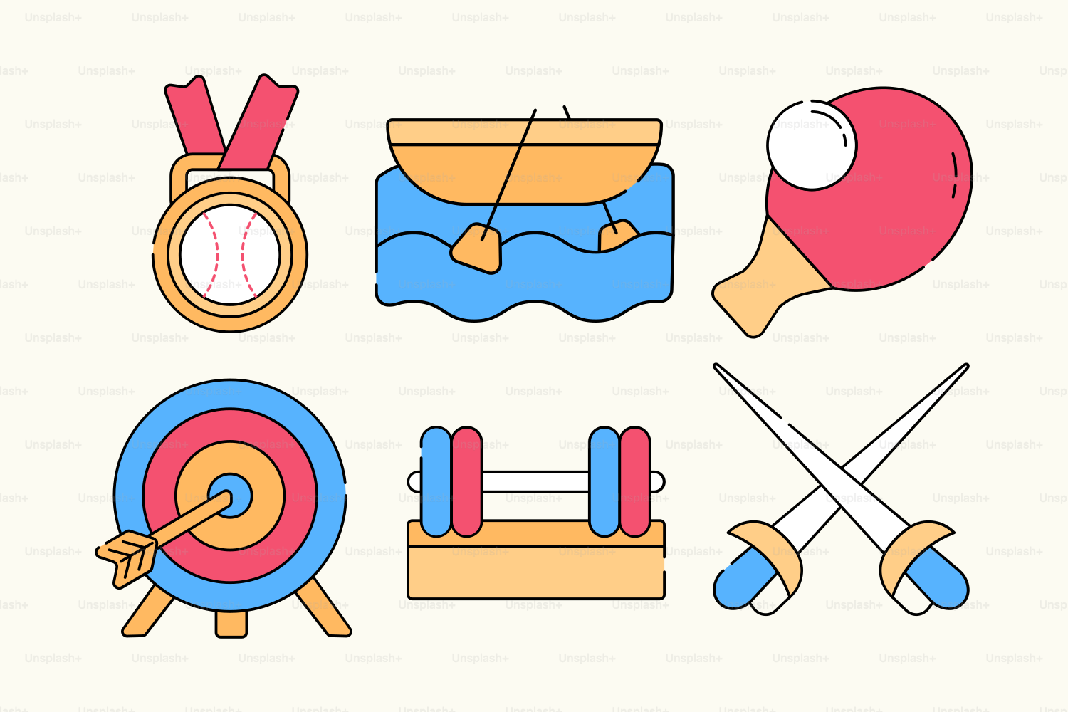 A collection of different items that are on a white background