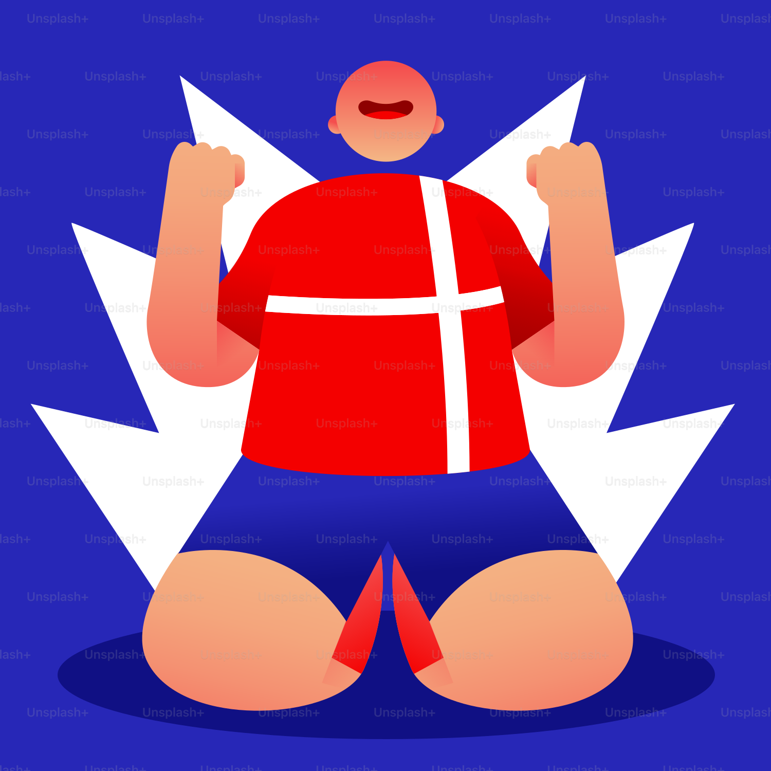 Un hombre sentado en el suelo con las manos en alto