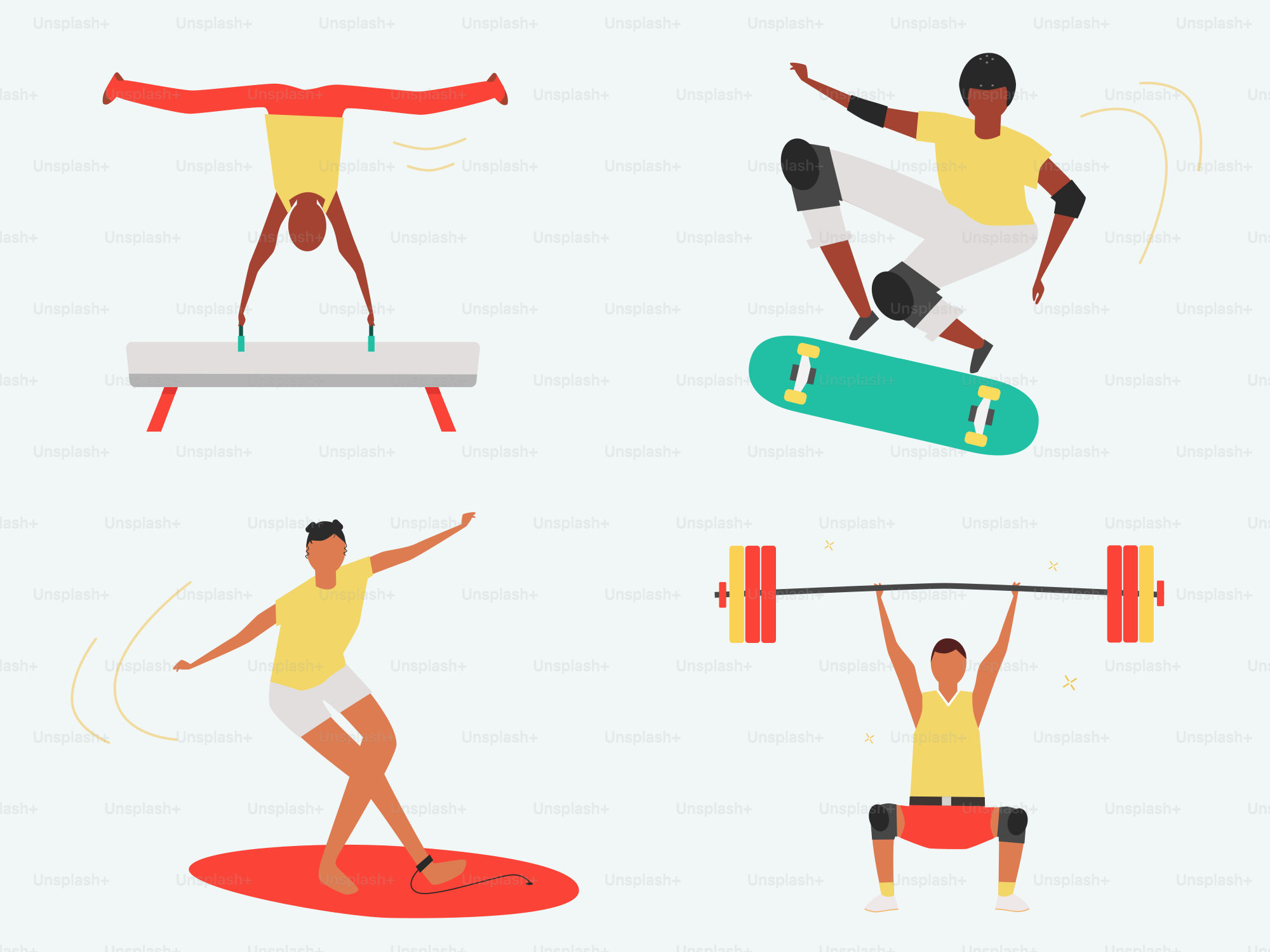 A man doing different exercises on a surfboard