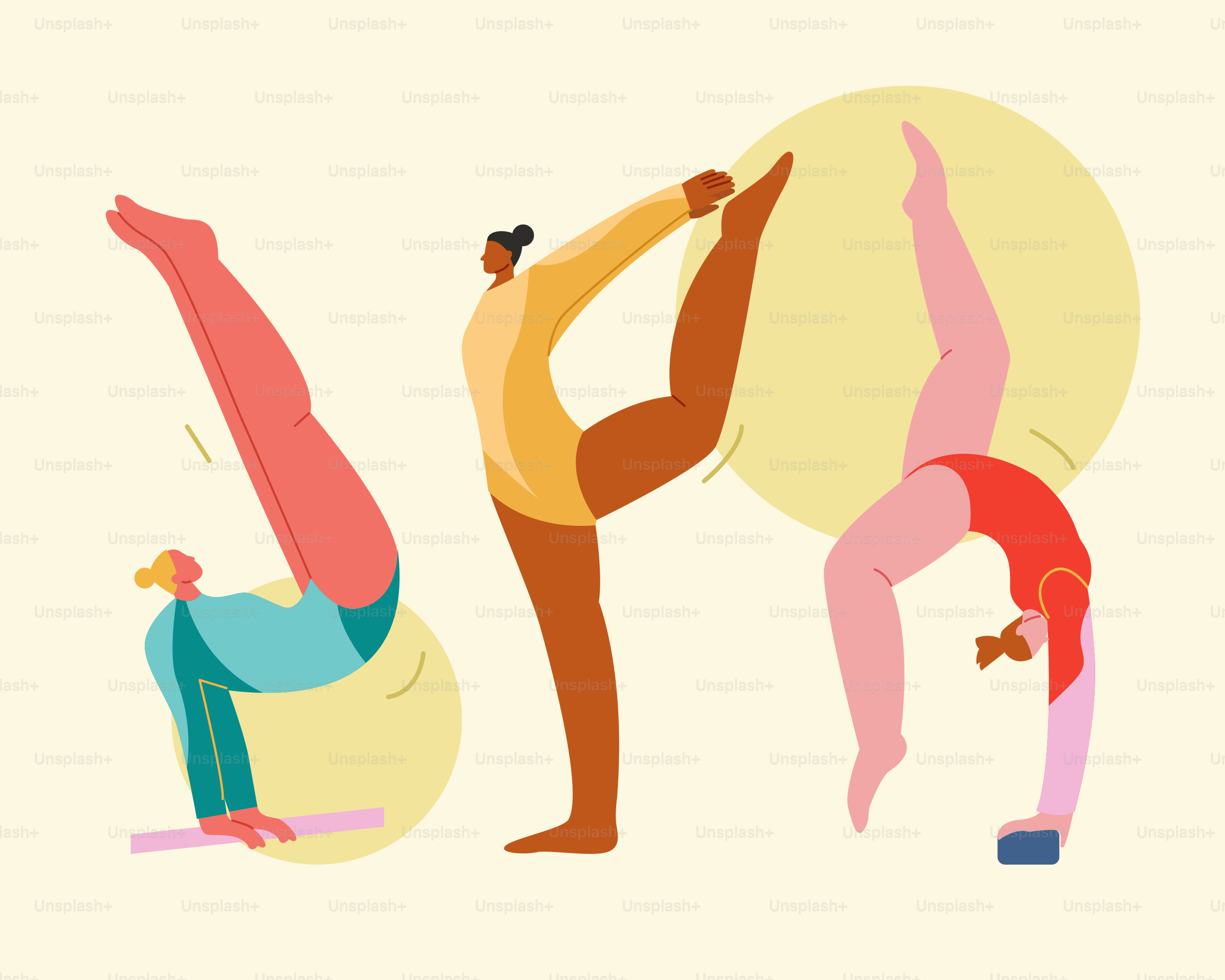 A man and a woman doing yoga poses