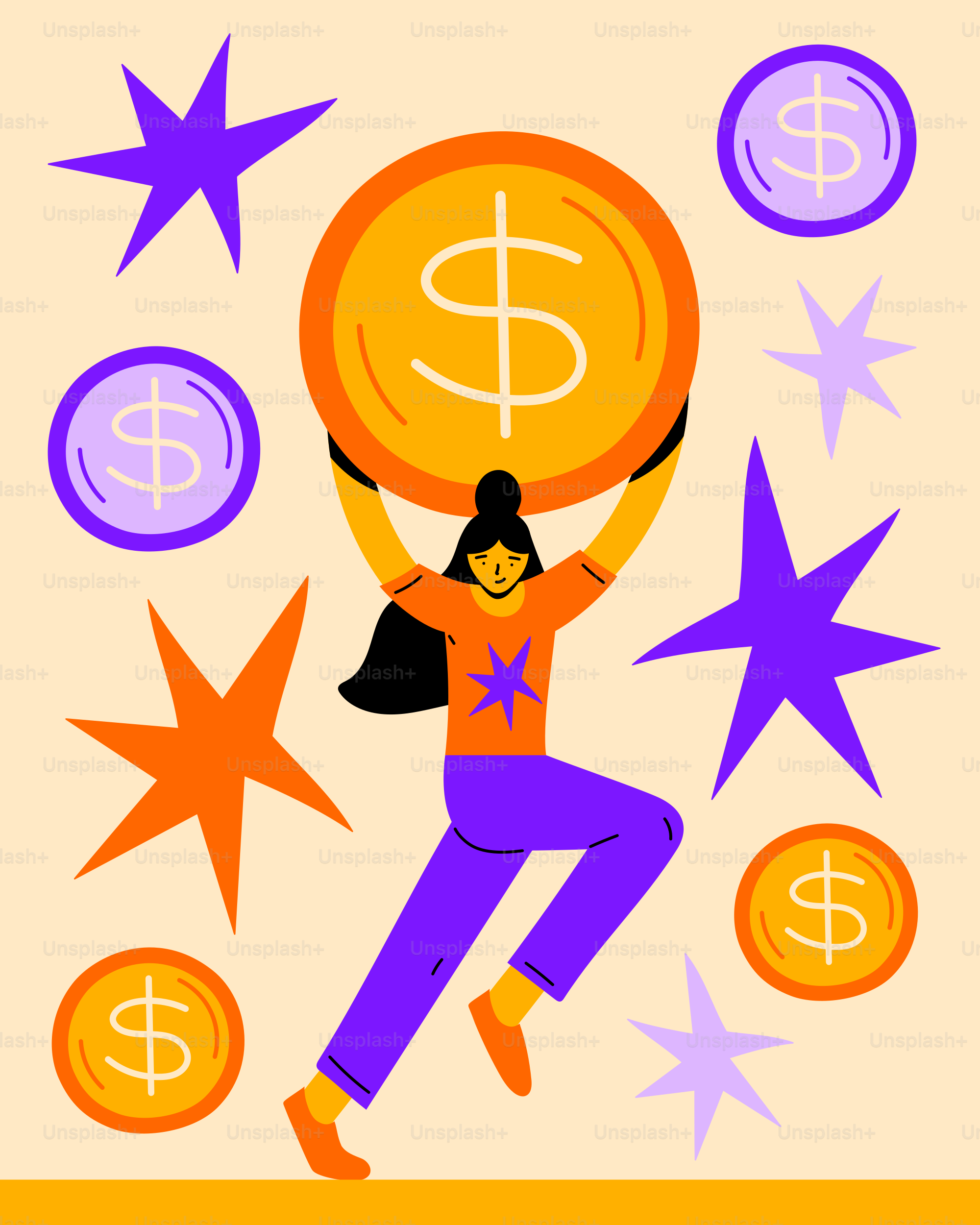 A woman is holding a large coin in her hands