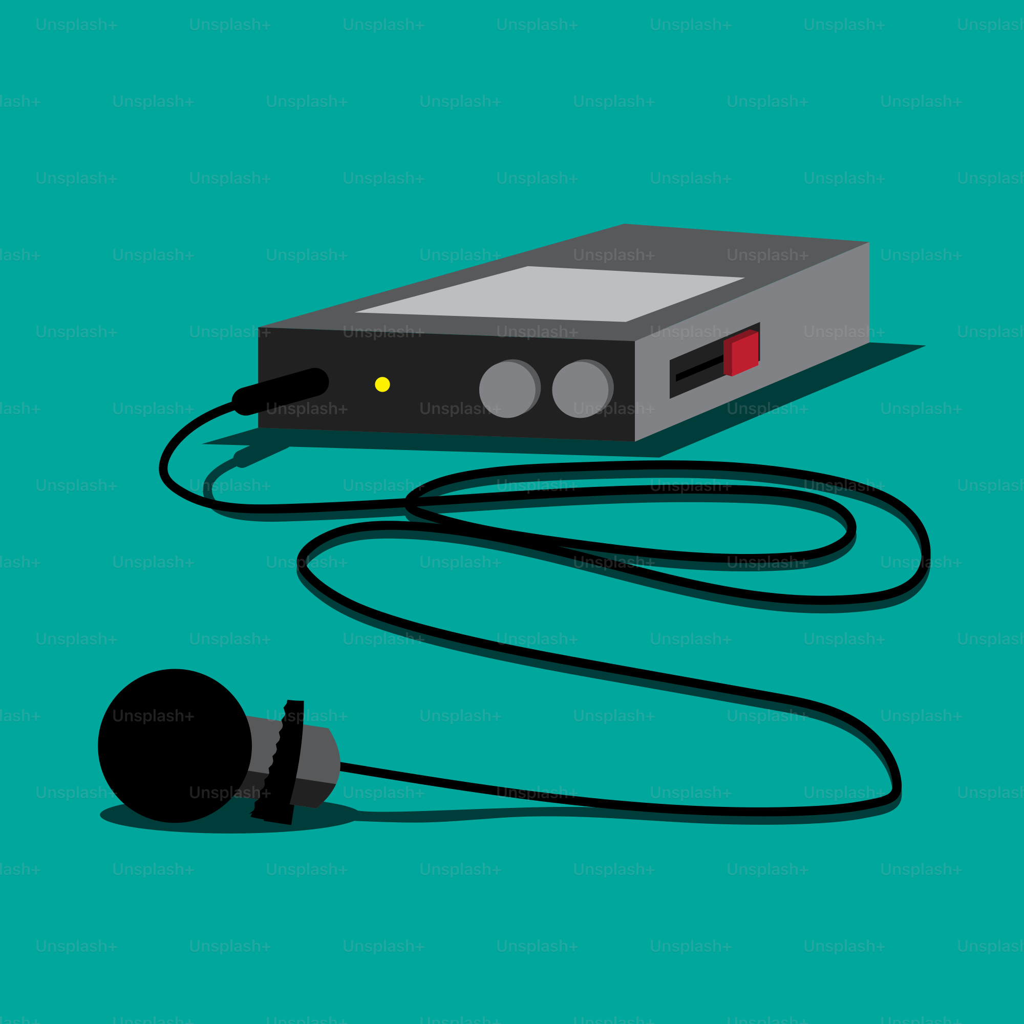 A pair of headphones sitting next to a speaker