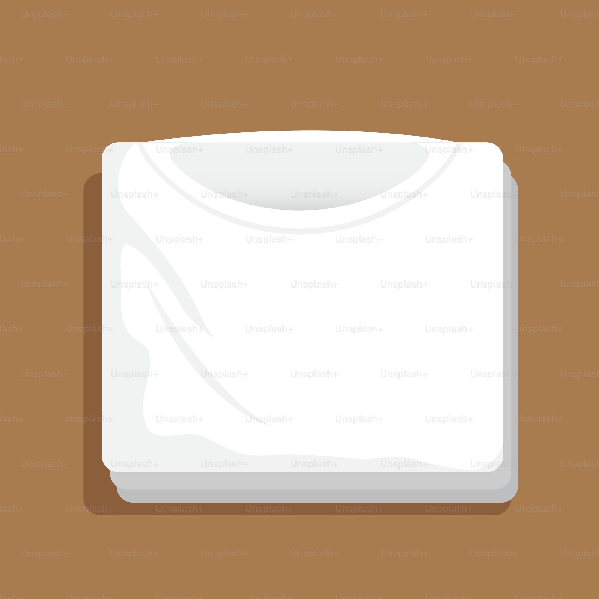 A white t - shirt on a brown background