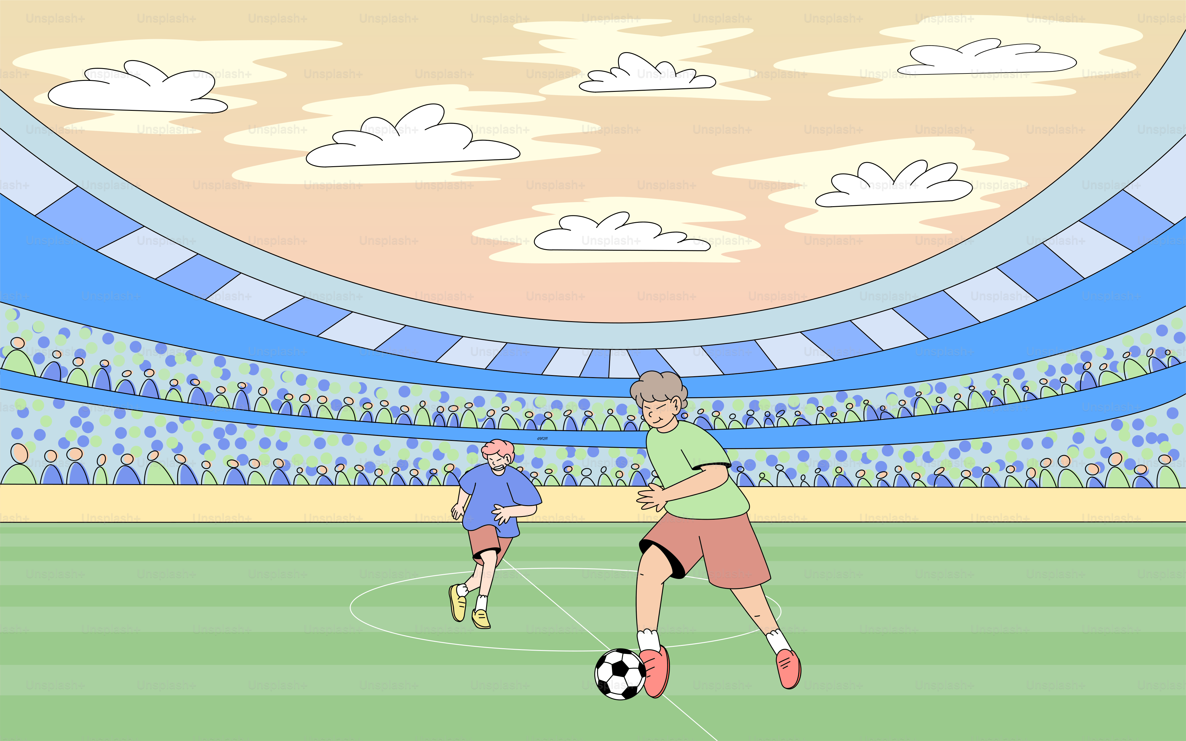 A man kicking a soccer ball across a field