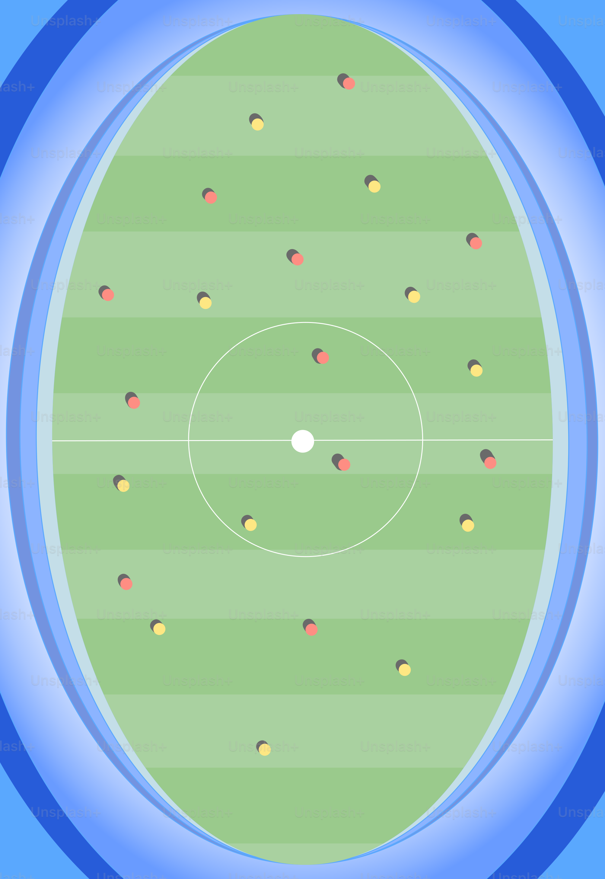 A diagram of a soccer field