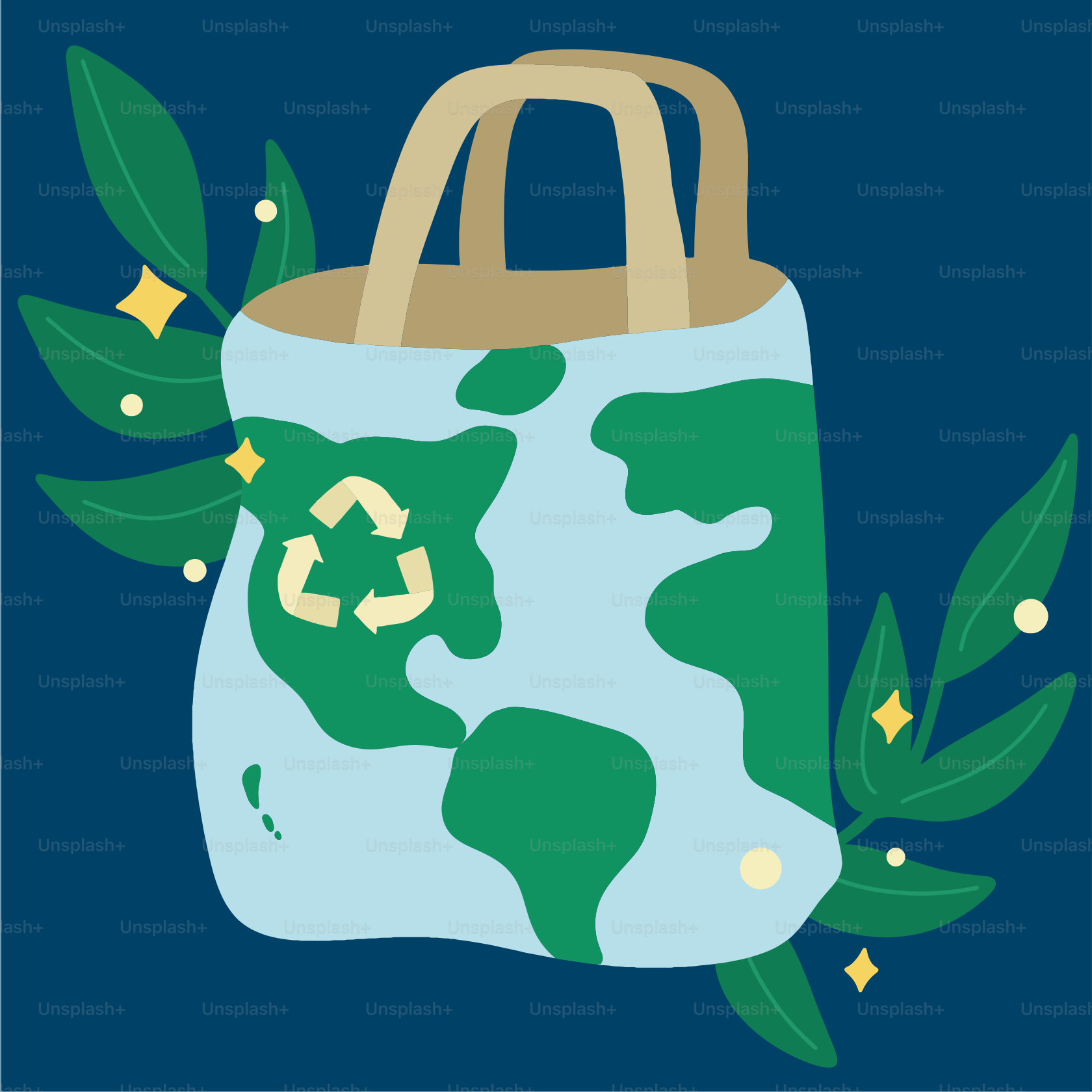 A bag with a recyclable recyclable logo on it