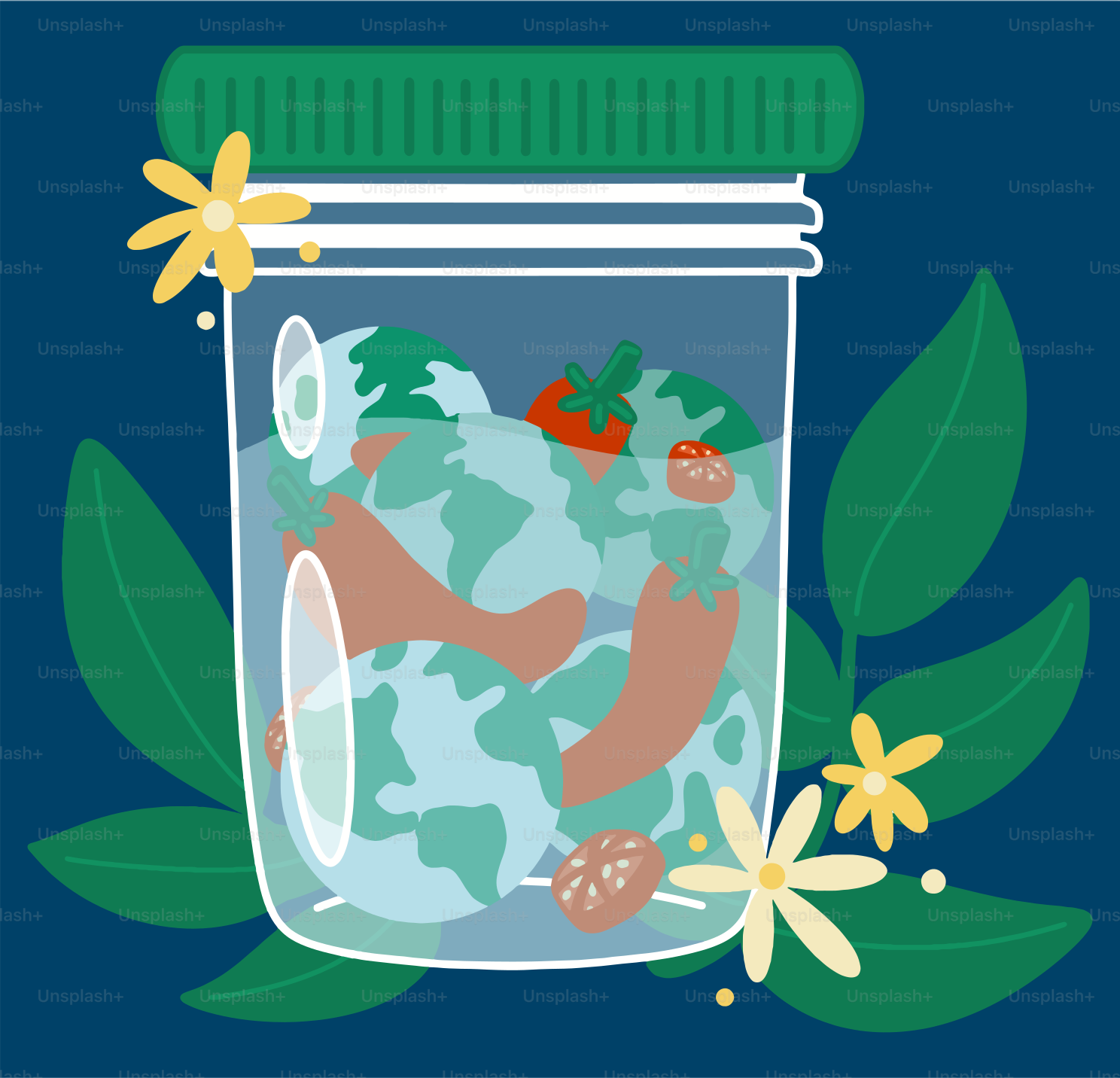 A jar filled with food sitting on top of a table