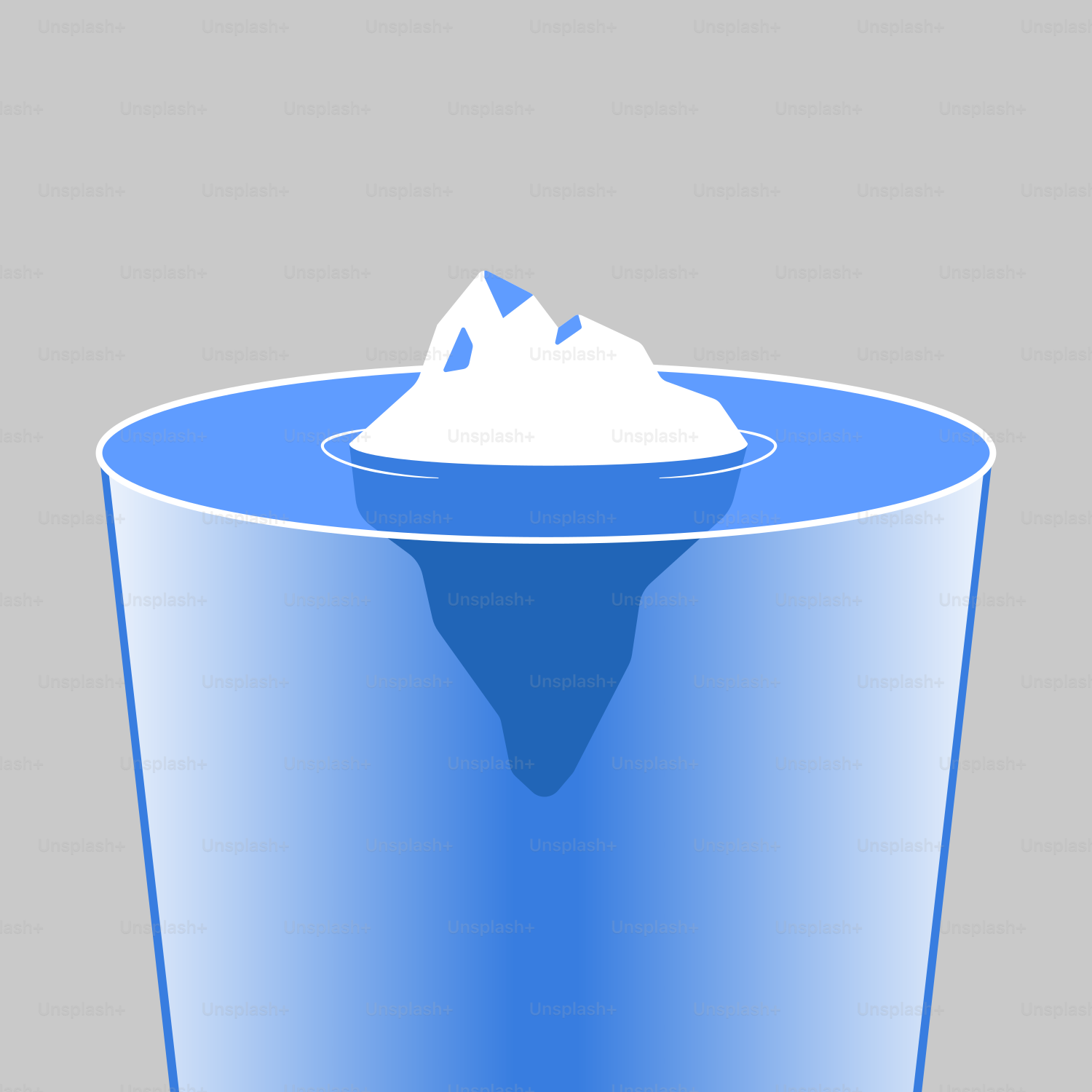 Un bicchiere di plastica blu con una cucchiaia di ghiaccio dentro