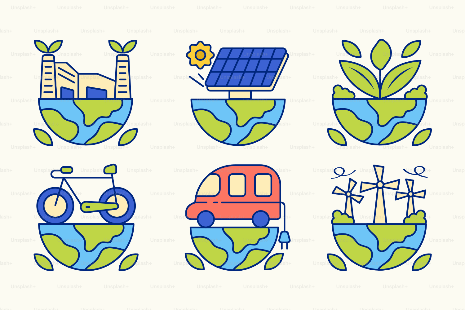 A picture of a bunch of different things on a white background