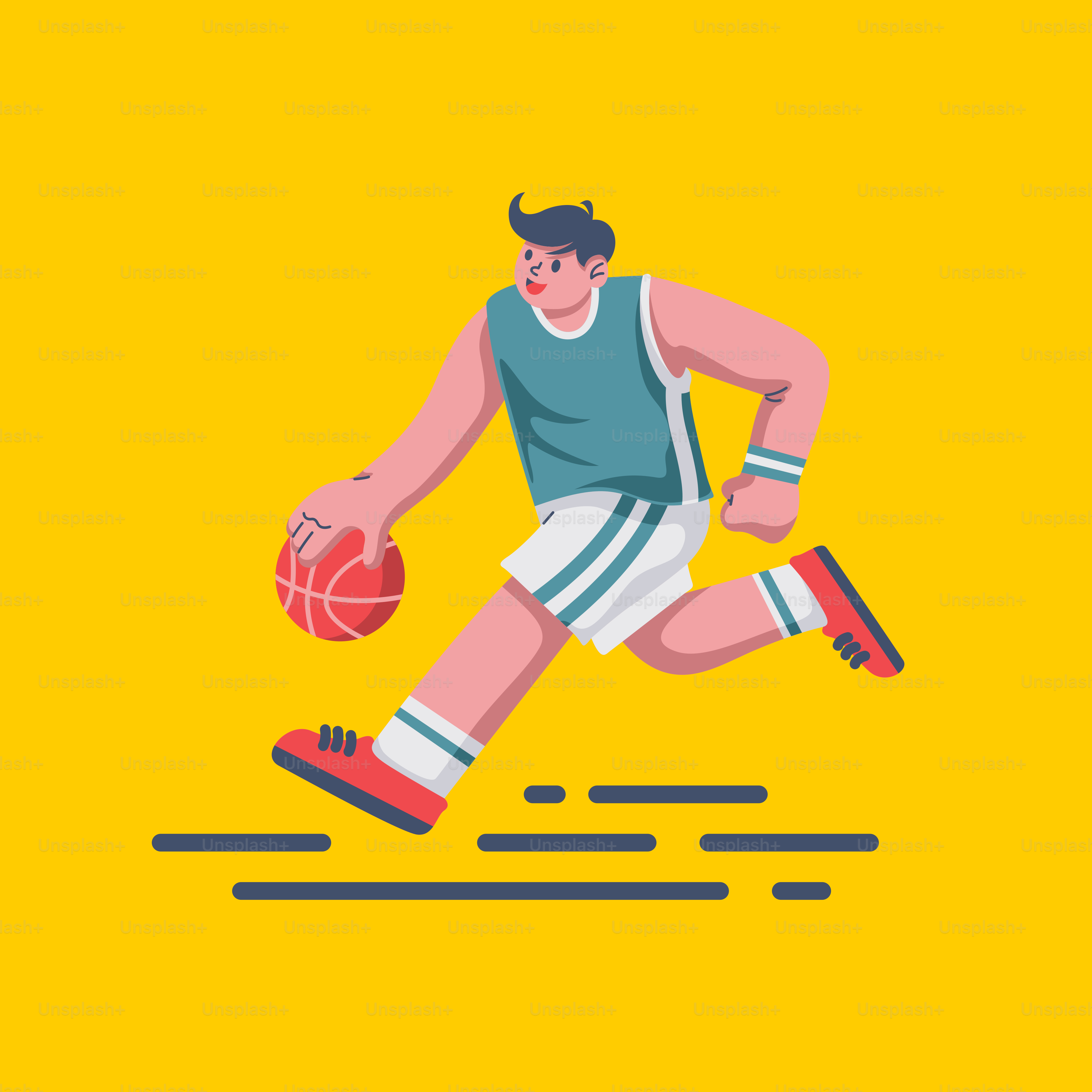 A man running with a basketball in his hand