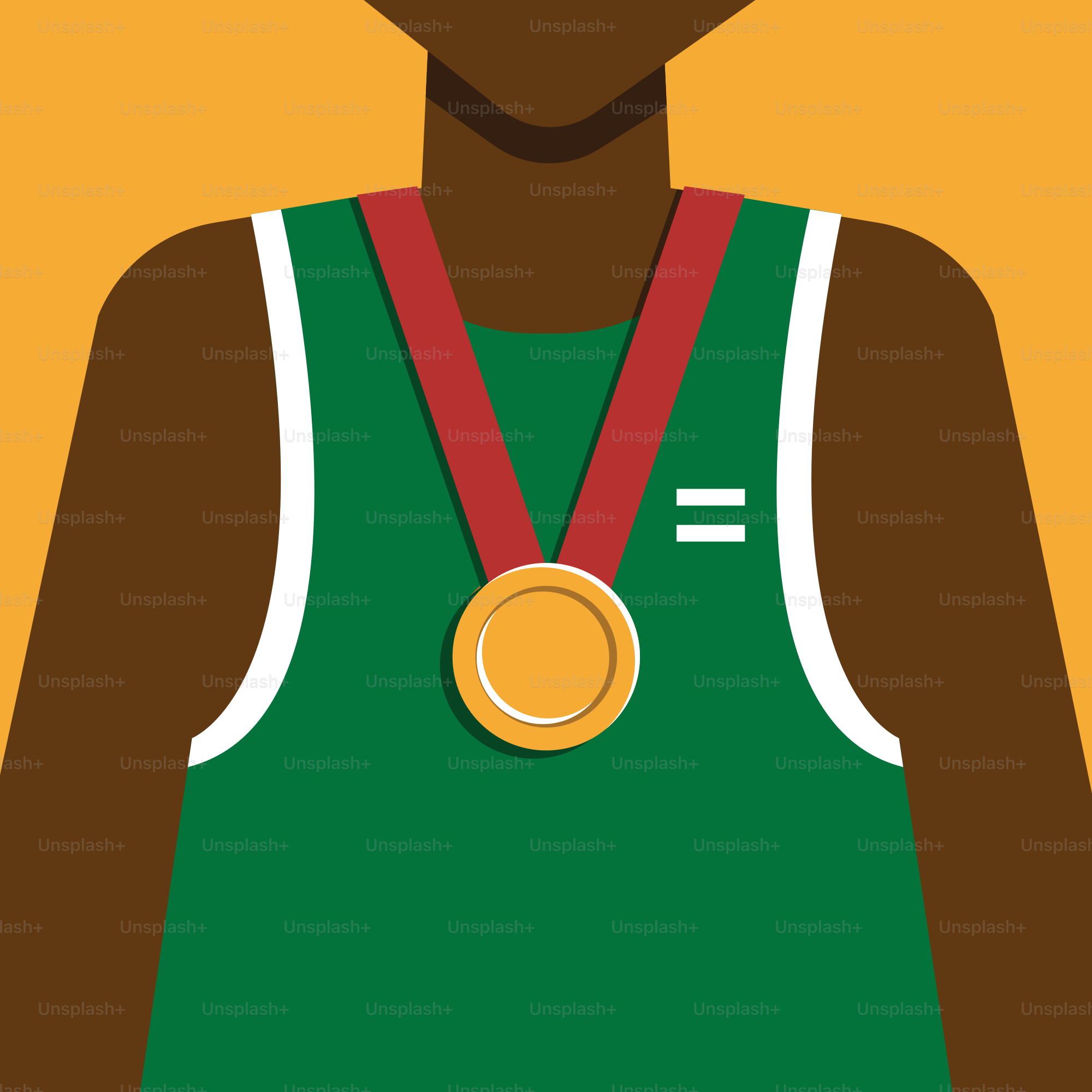 A person with a medal around their neck