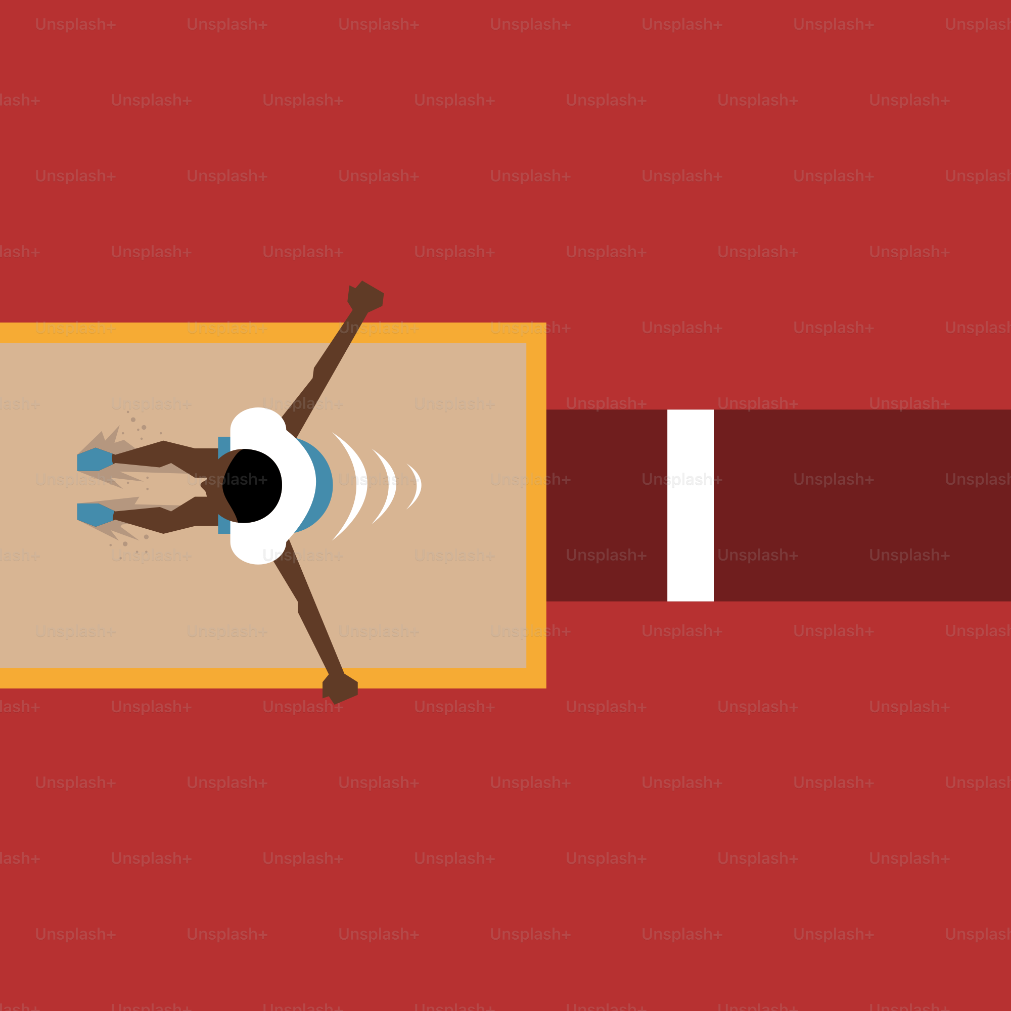 A person on a surfboard riding on a flat surface