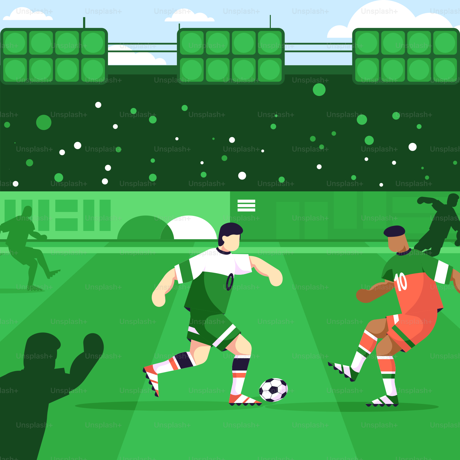 Un grupo de personas jugando al fútbol