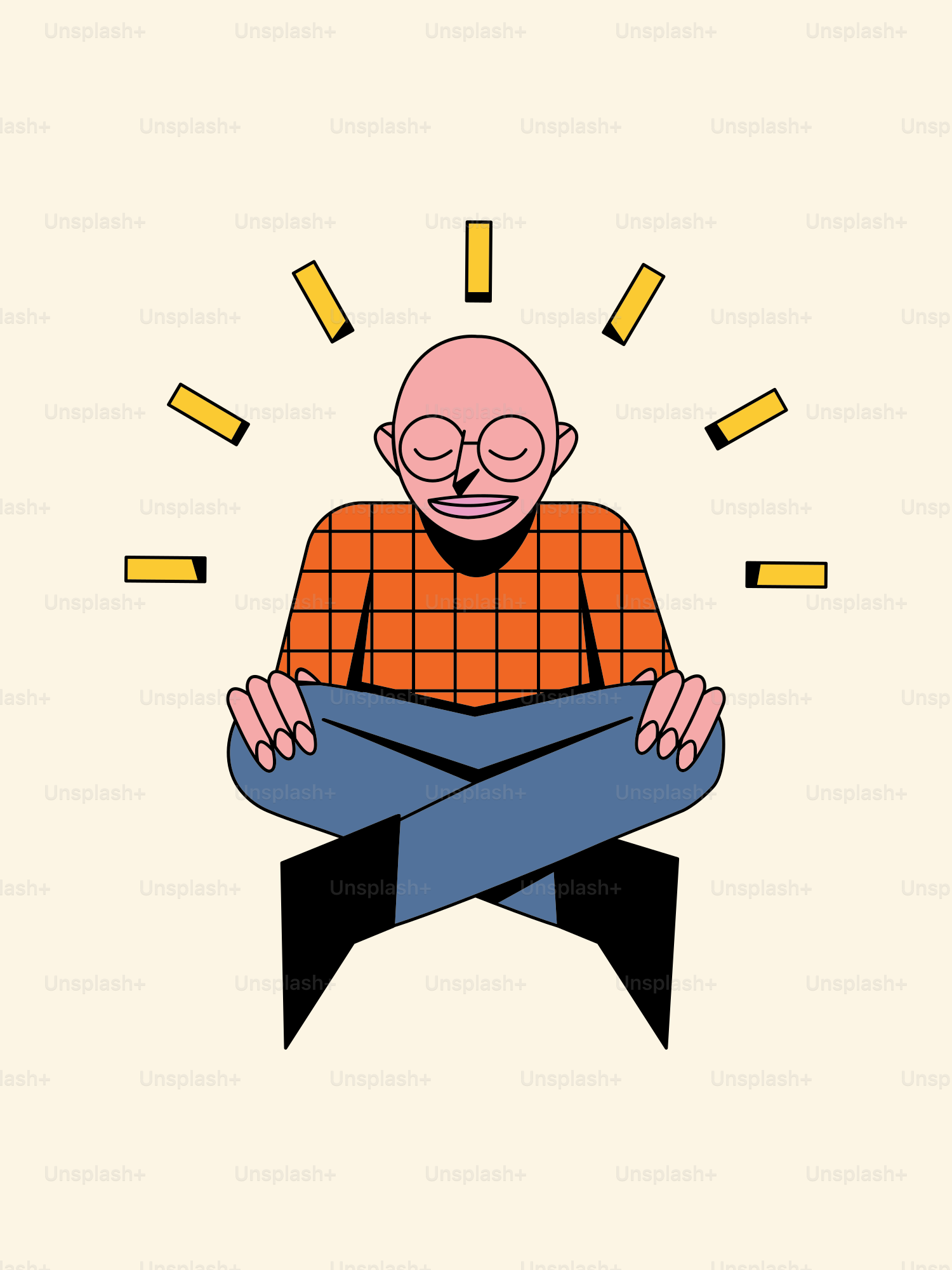 Un uomo seduto a terra con le gambe incrociate