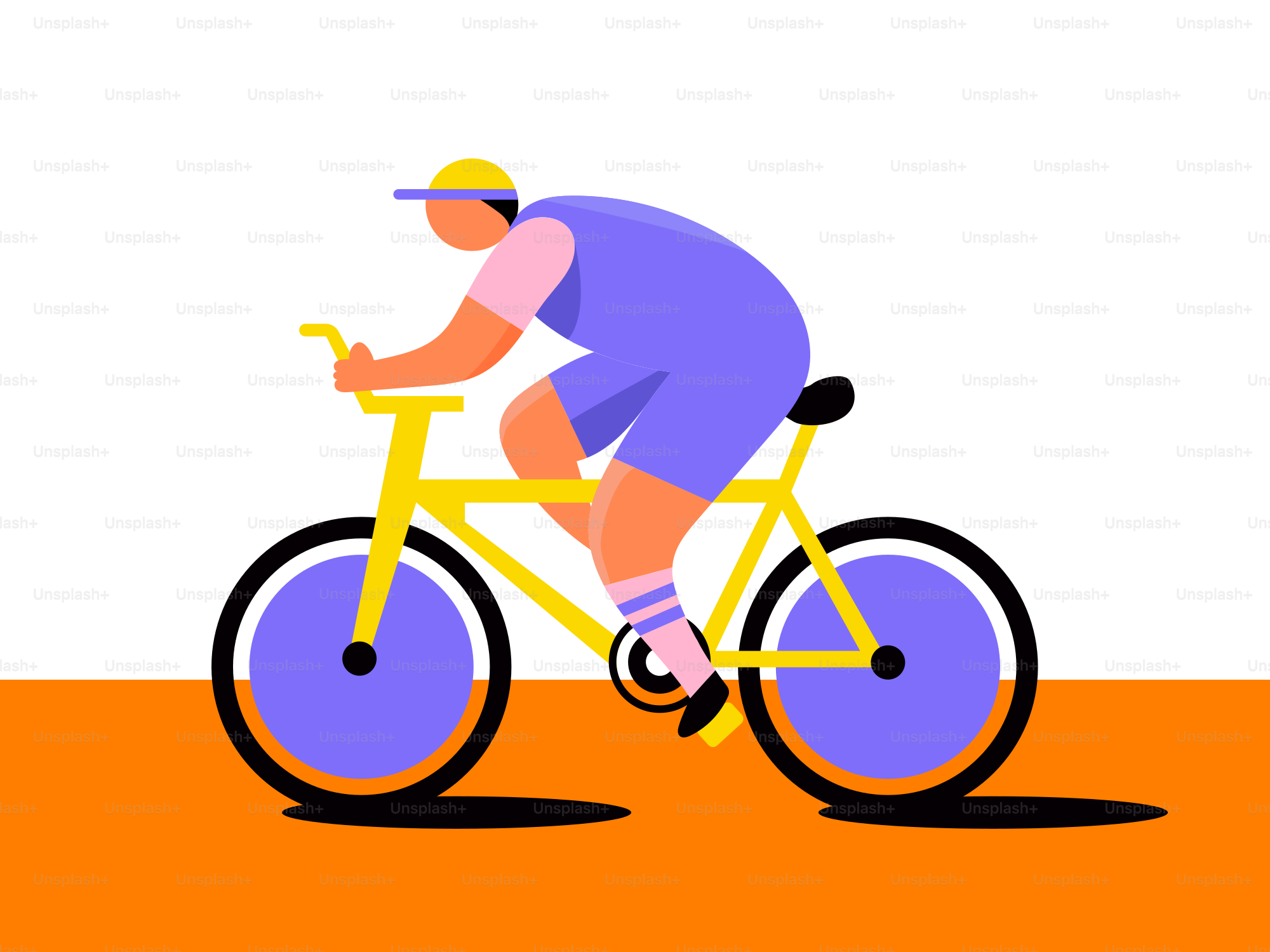 A man riding a bike on a flat surface