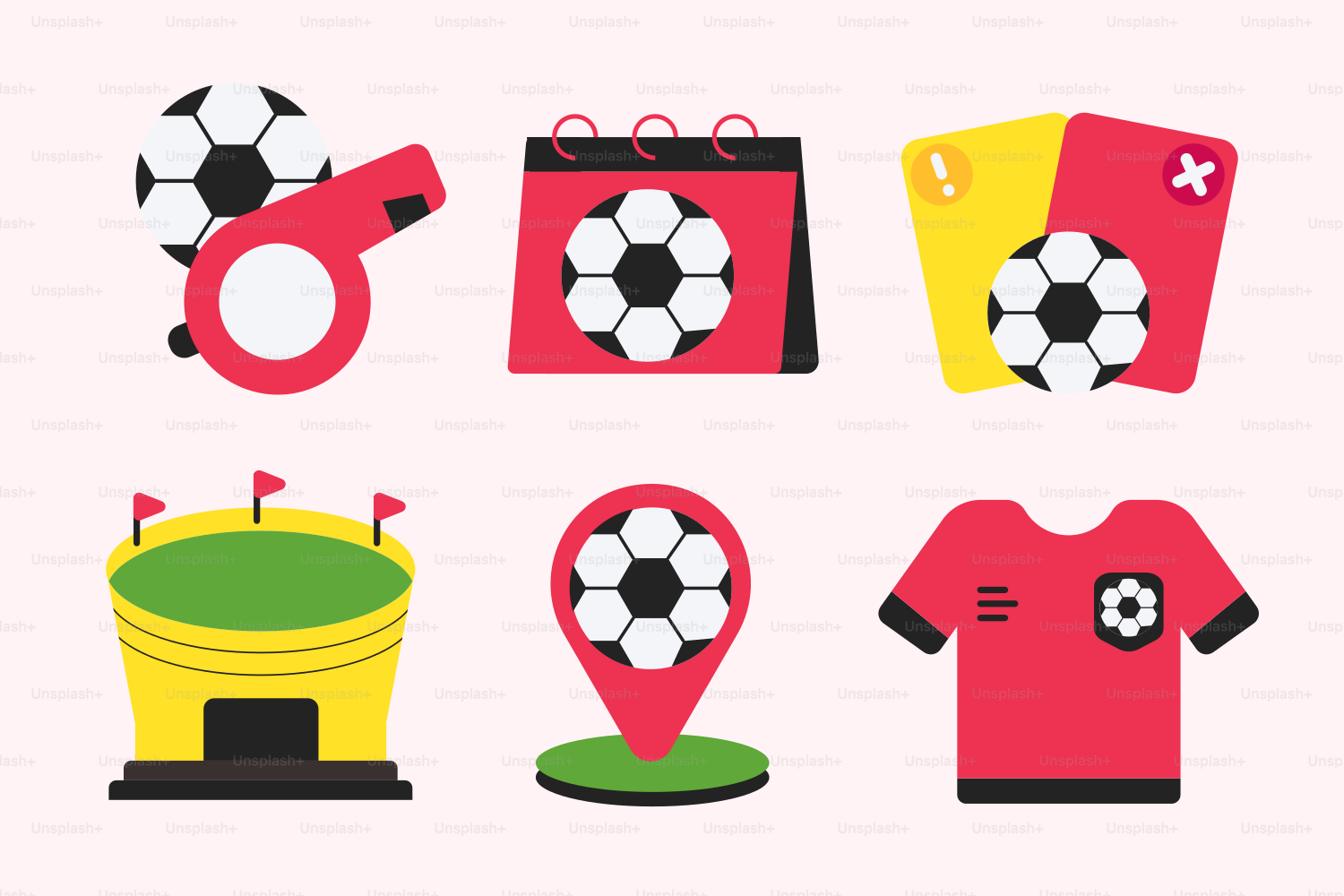 A bunch of items that are on a pink background