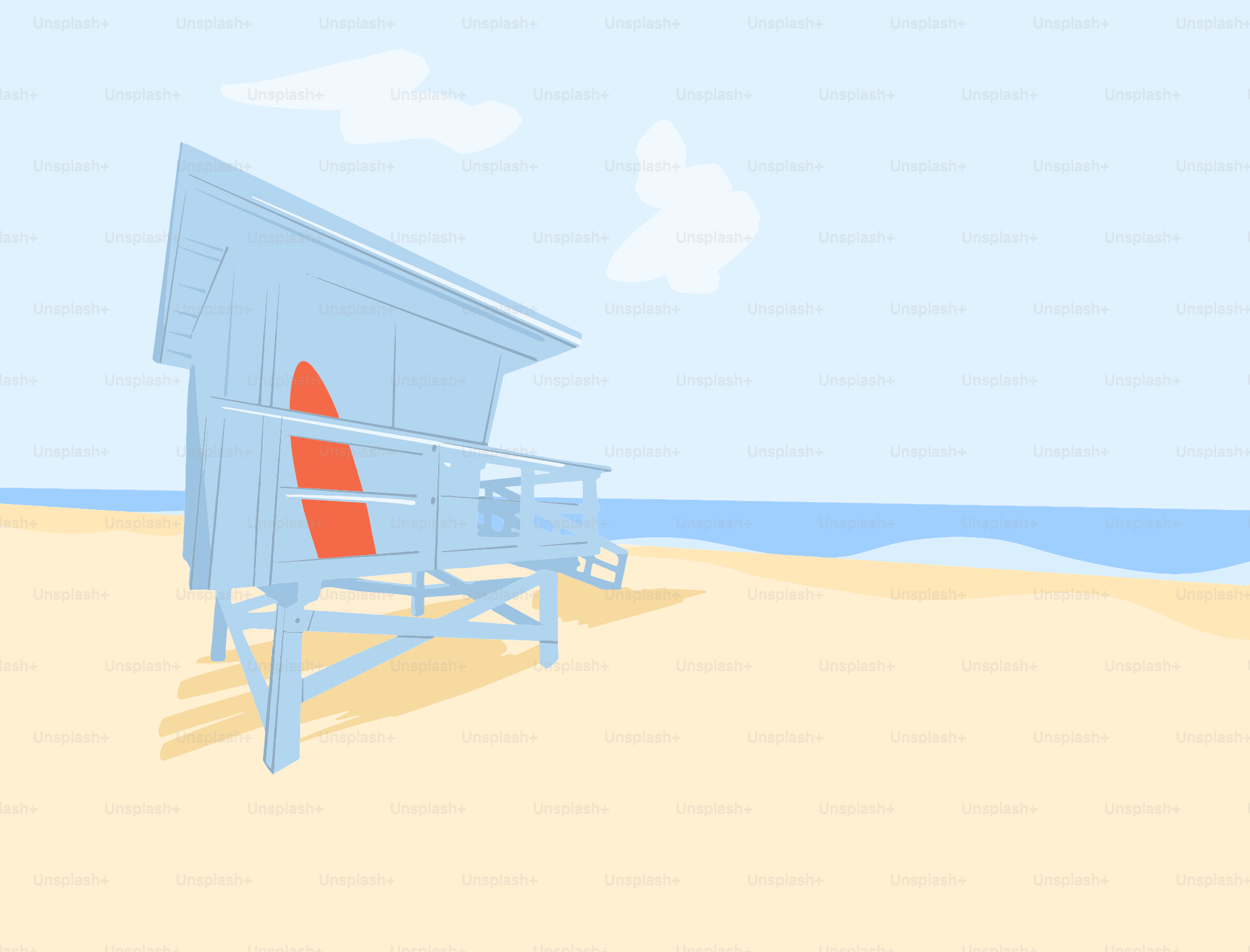 A picture of a lifeguard chair on the beach