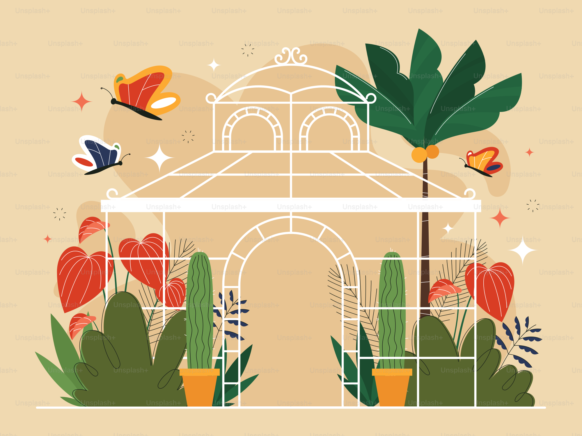 A picture of a house surrounded by plants