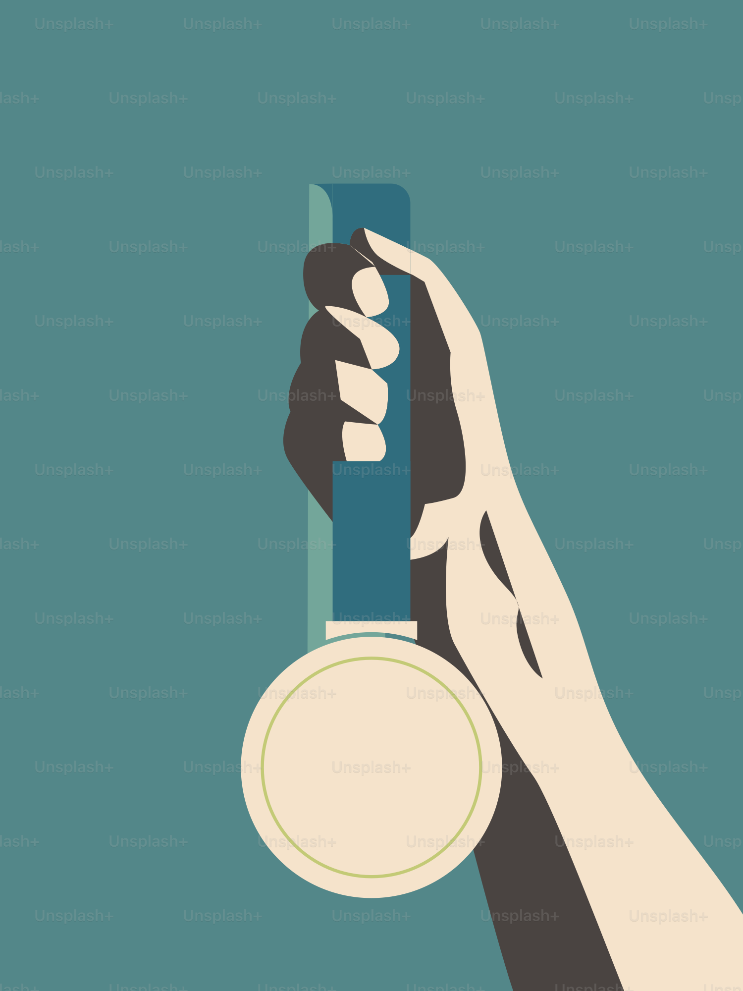 A poster of a hand holding a medal