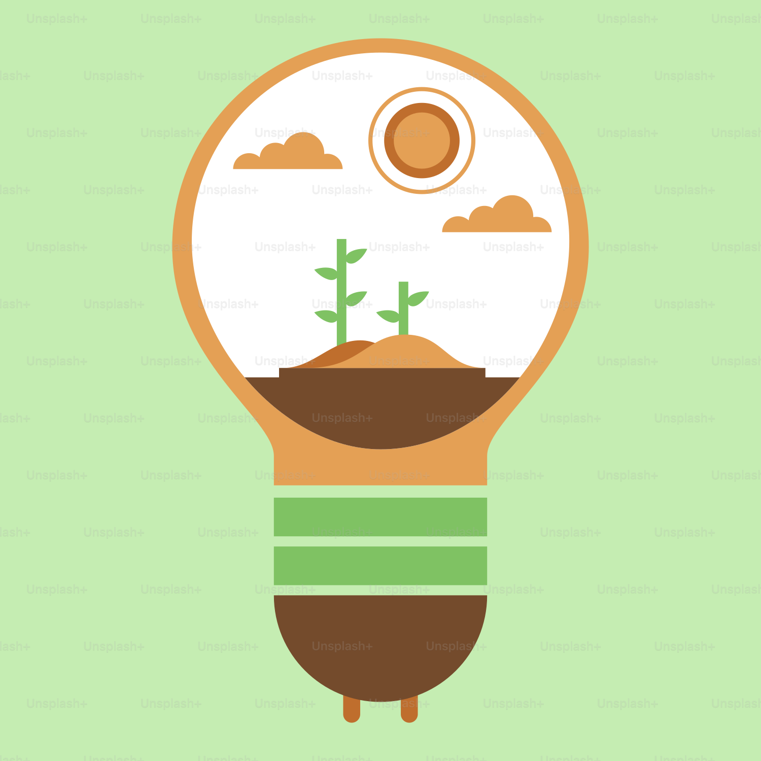 A light bulb with a plant inside of it