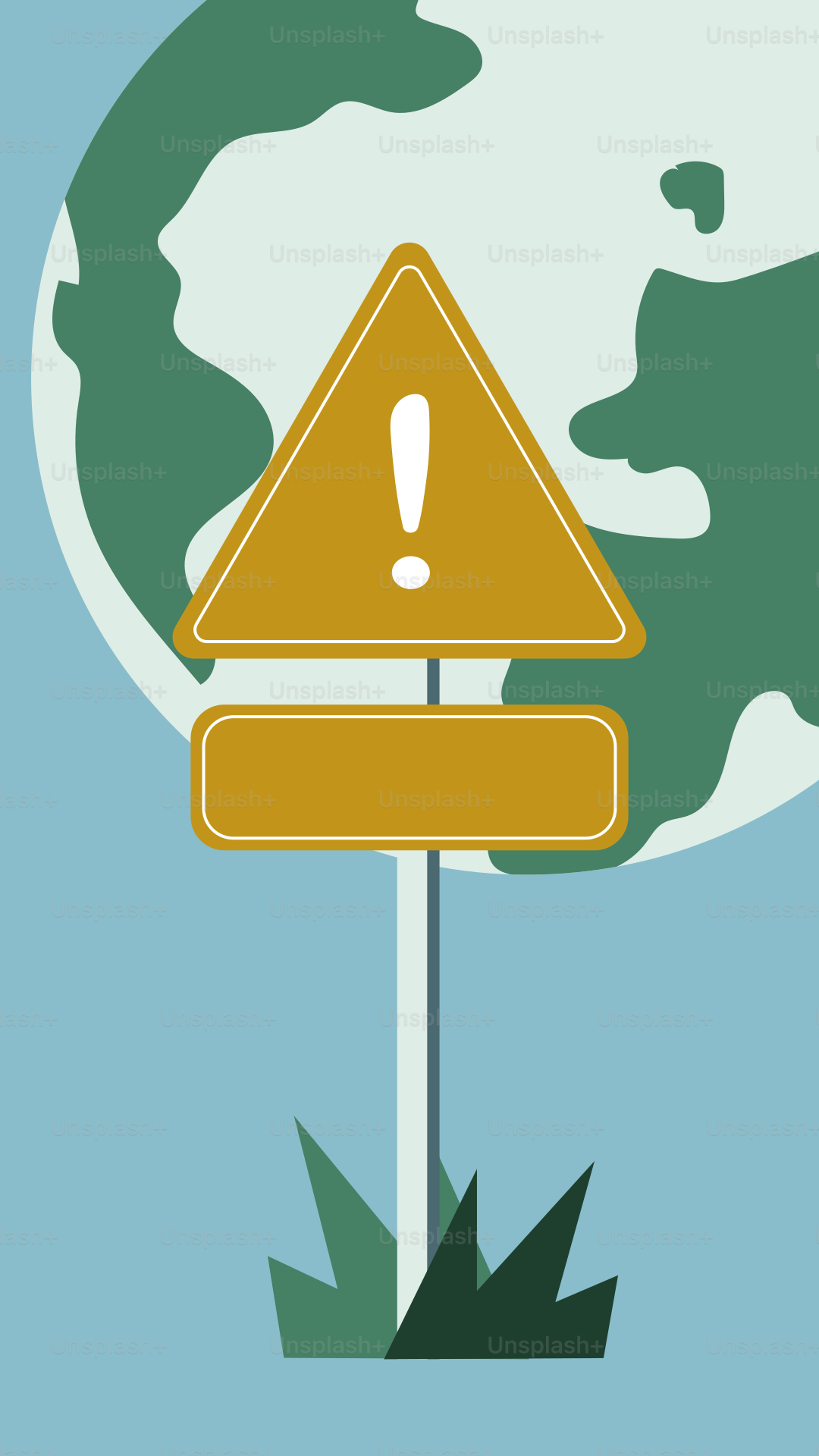 A yellow sign sitting on top of a grass covered field