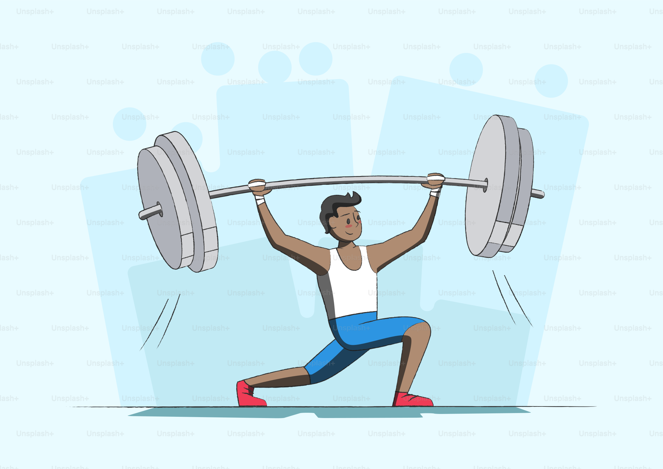 A man doing a squat with a barbell