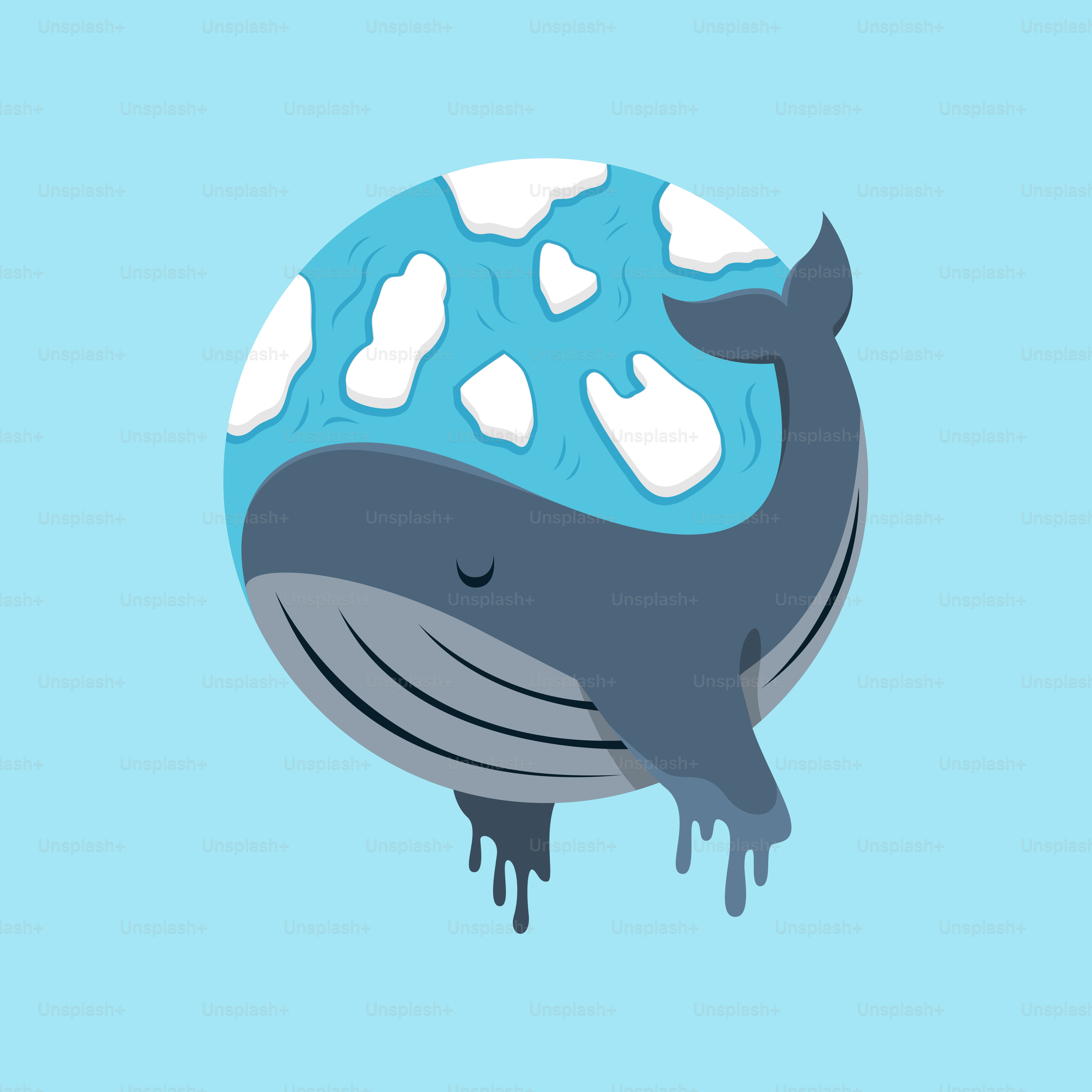 Une baleine flottant sur un océan bleu