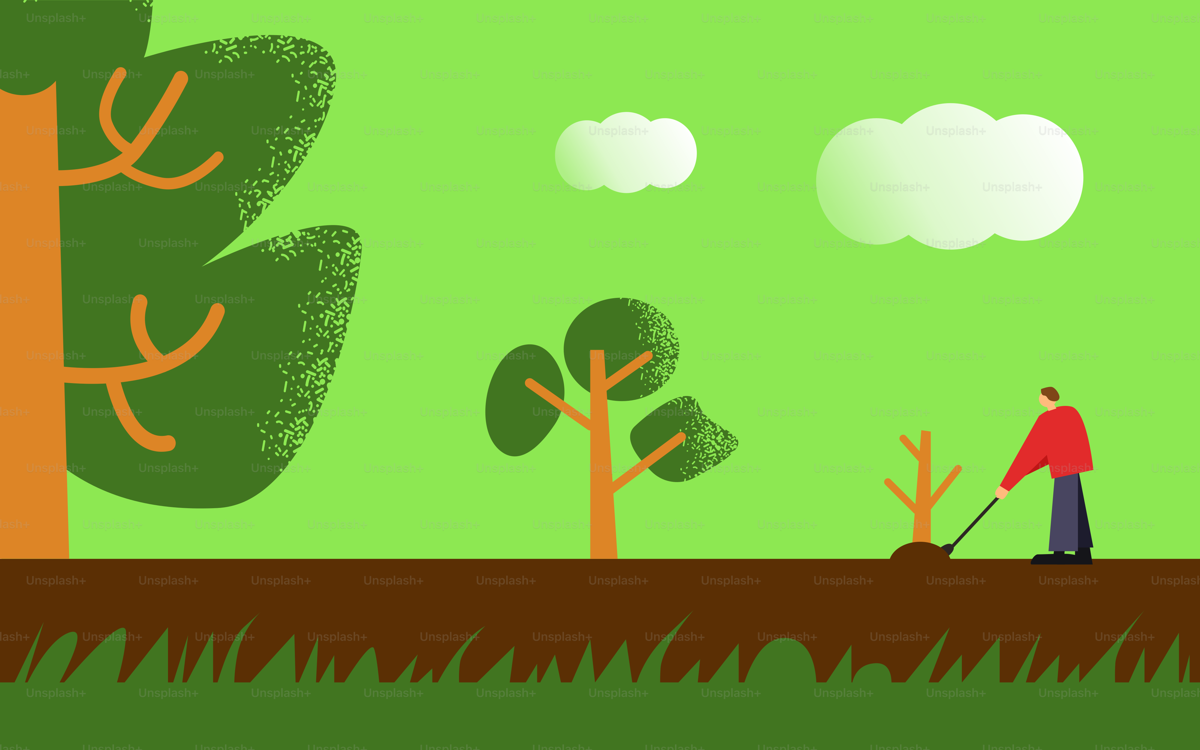 Ein Mann steht mitten auf einem Feld