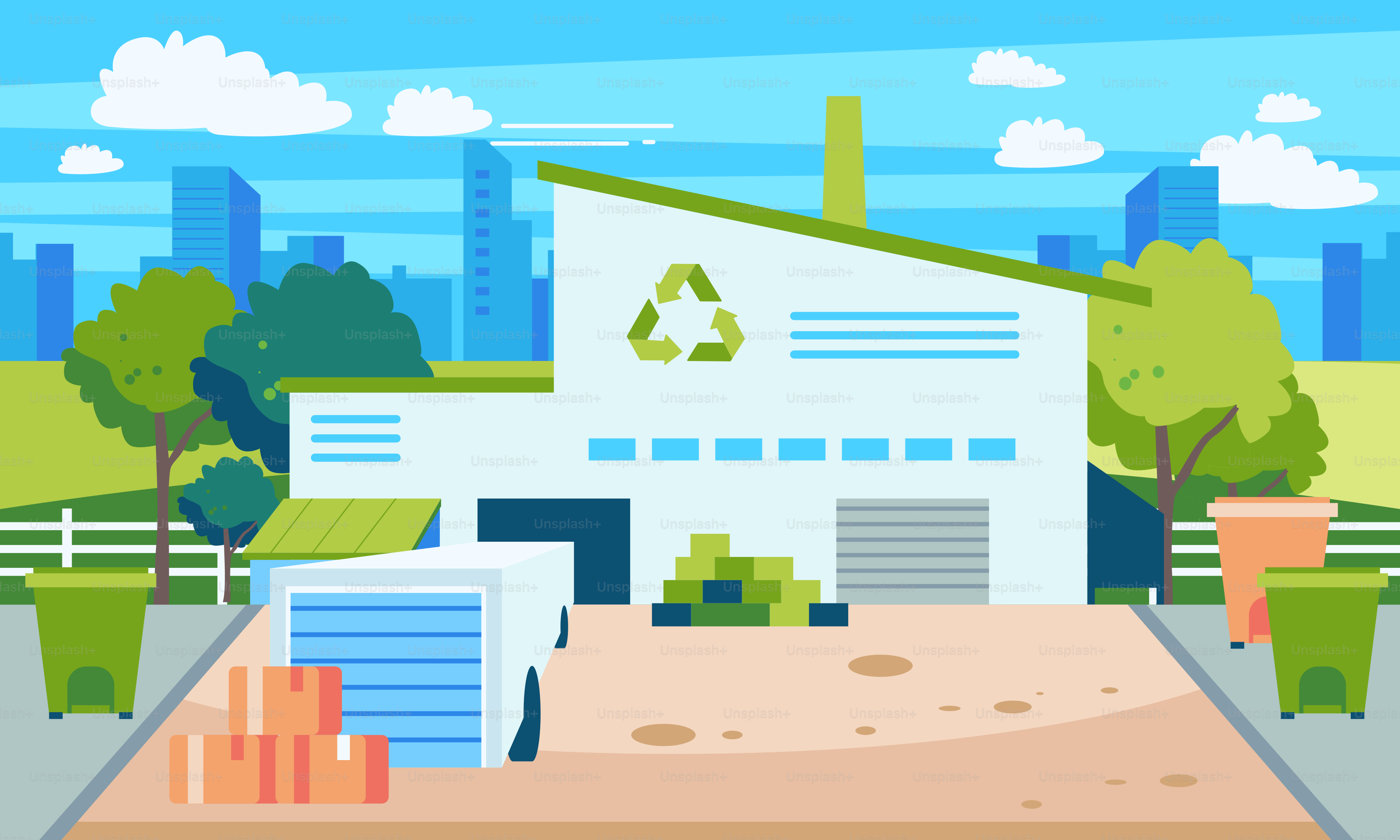 A building with a green roof and trees in the background