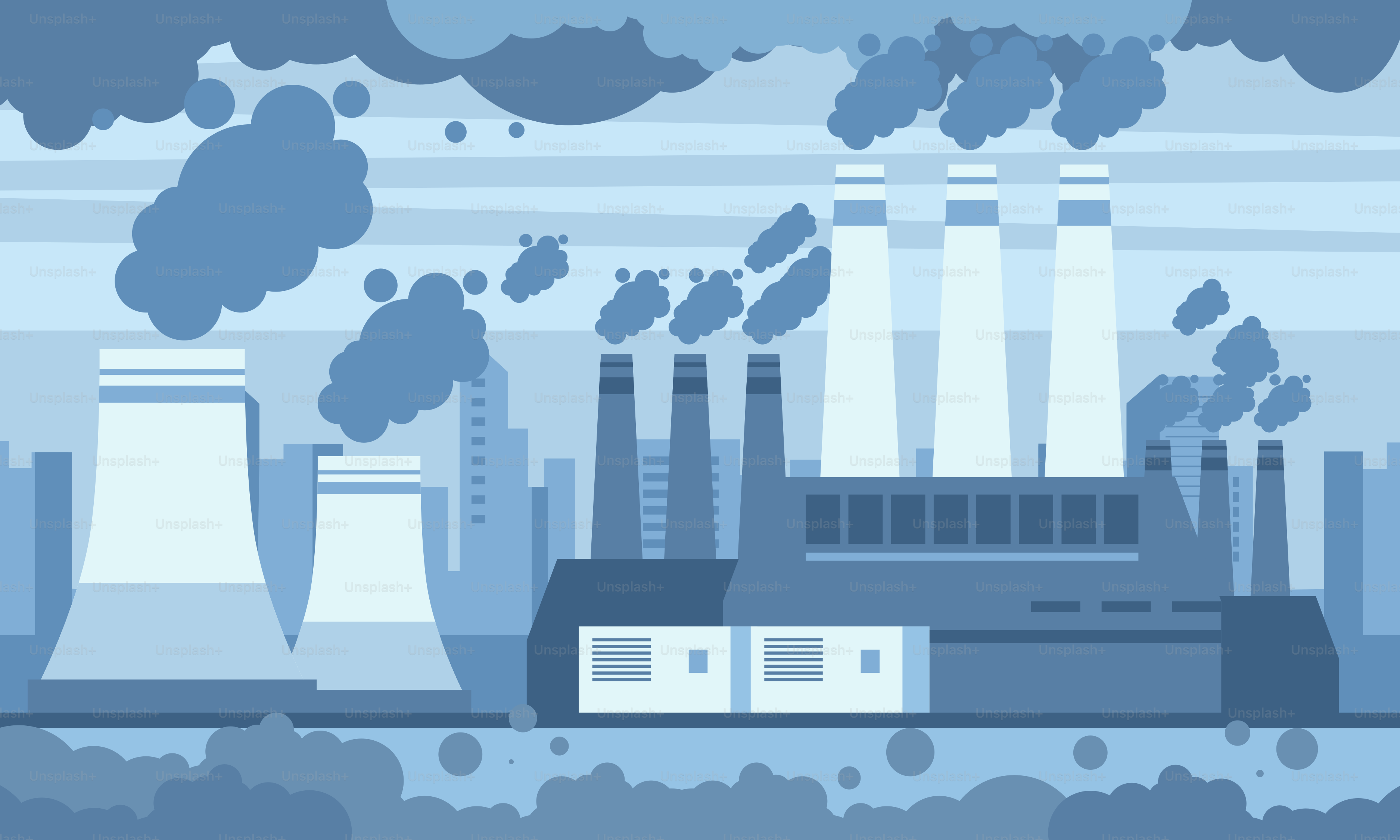 Una fábrica de la que salía humo