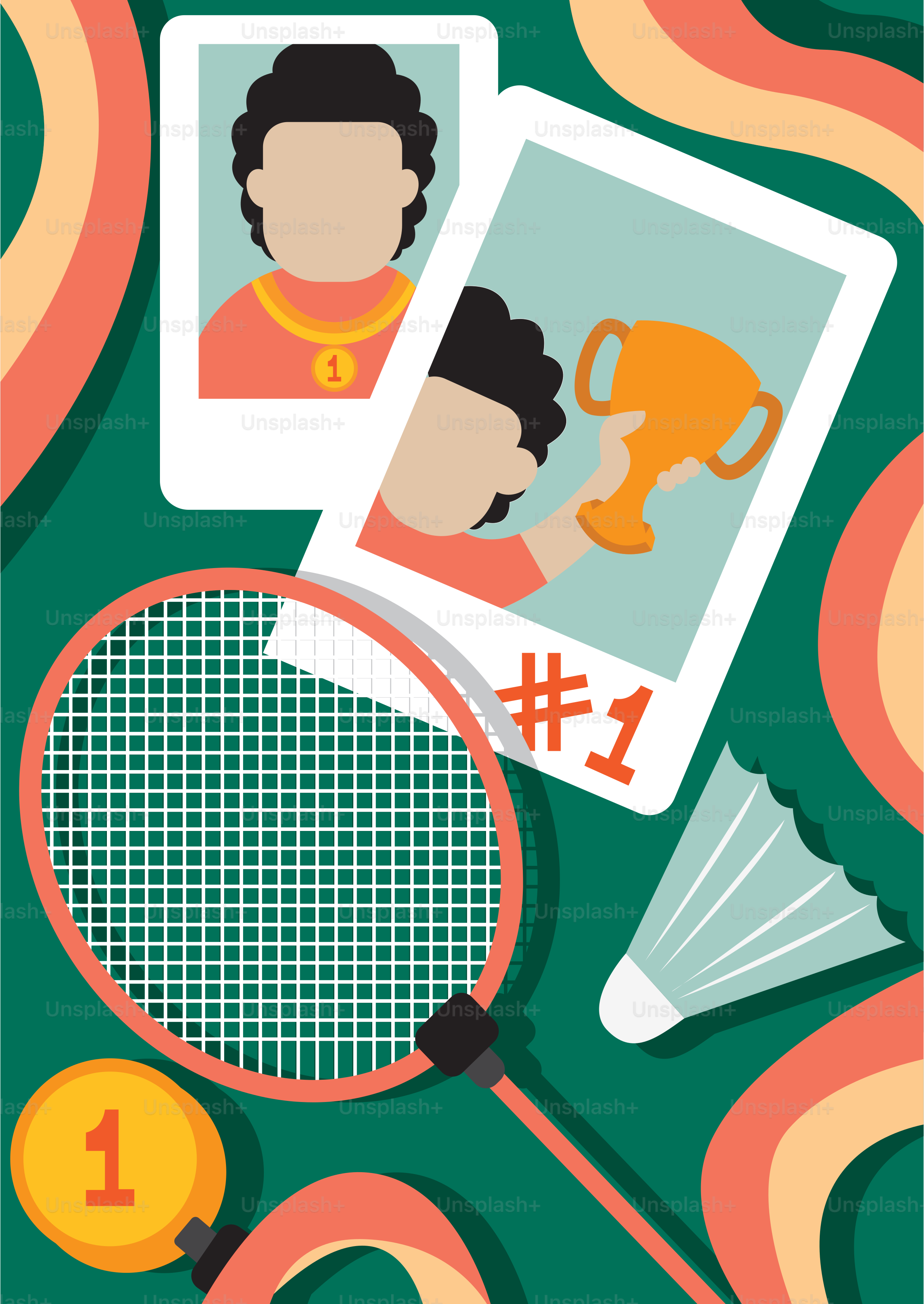 테니스 라켓과 함께 찍은 사진 몇 장