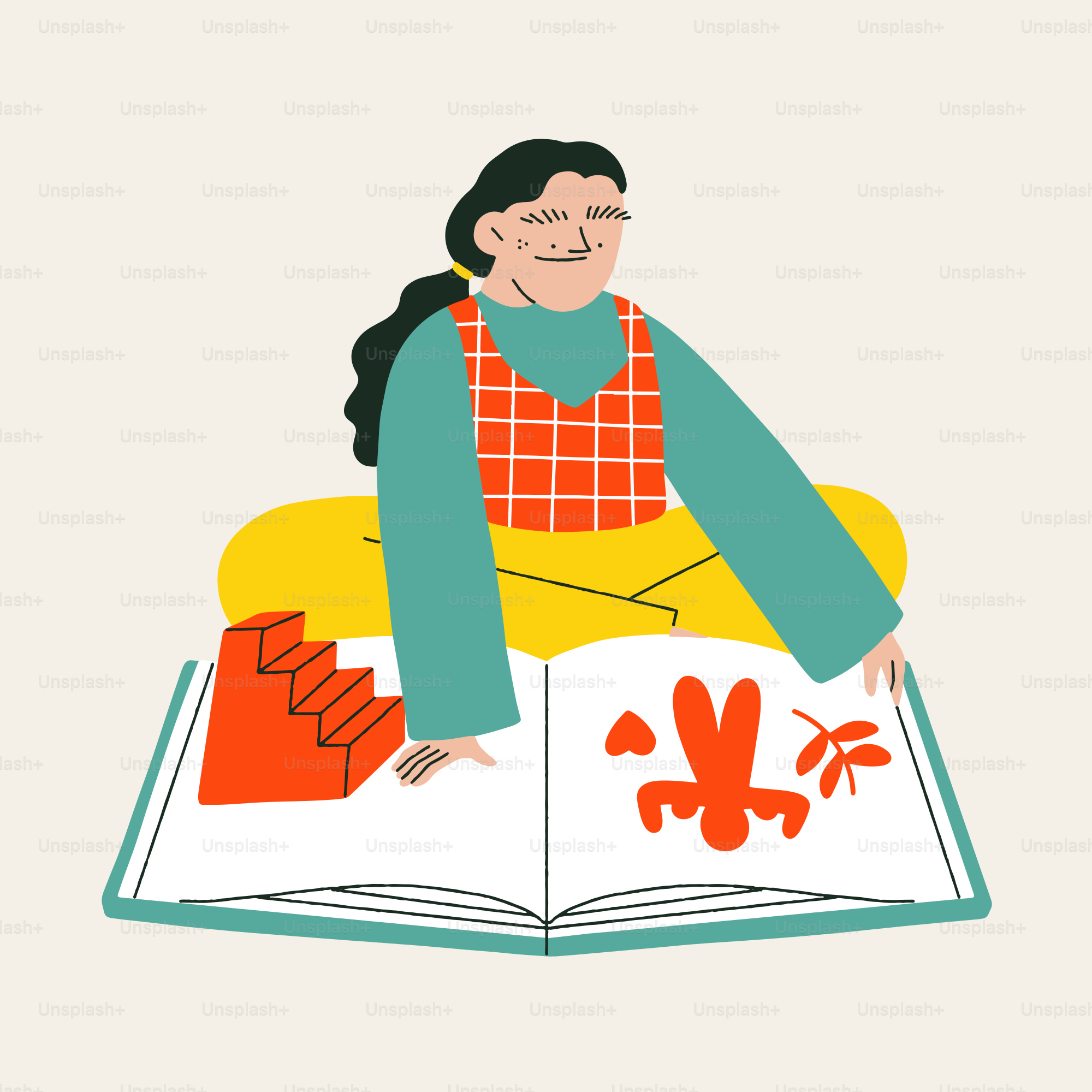 Una mujer sentada en un sofá leyendo un libro