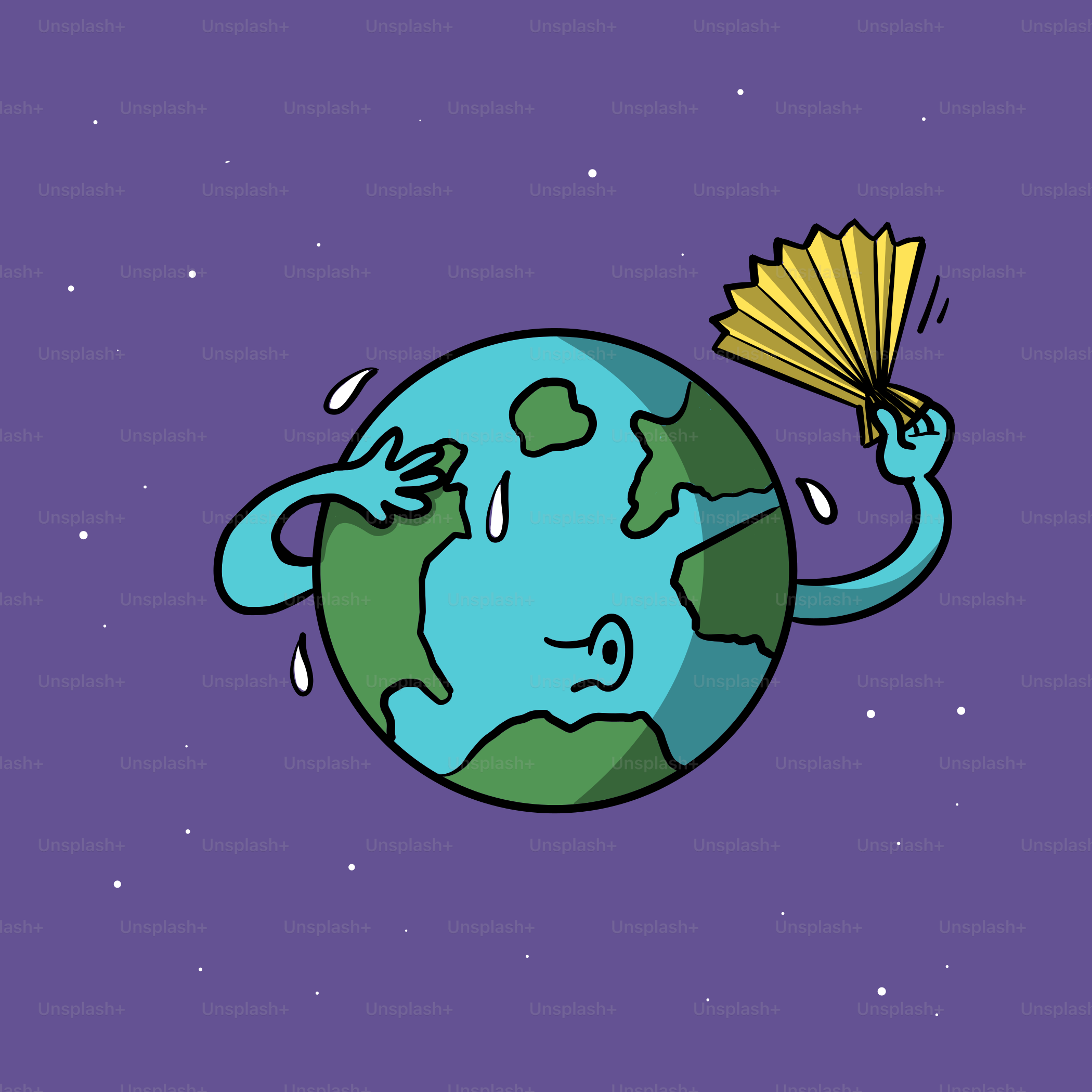 Un personaggio dei cartoni animati che tiene un ventaglio in mano