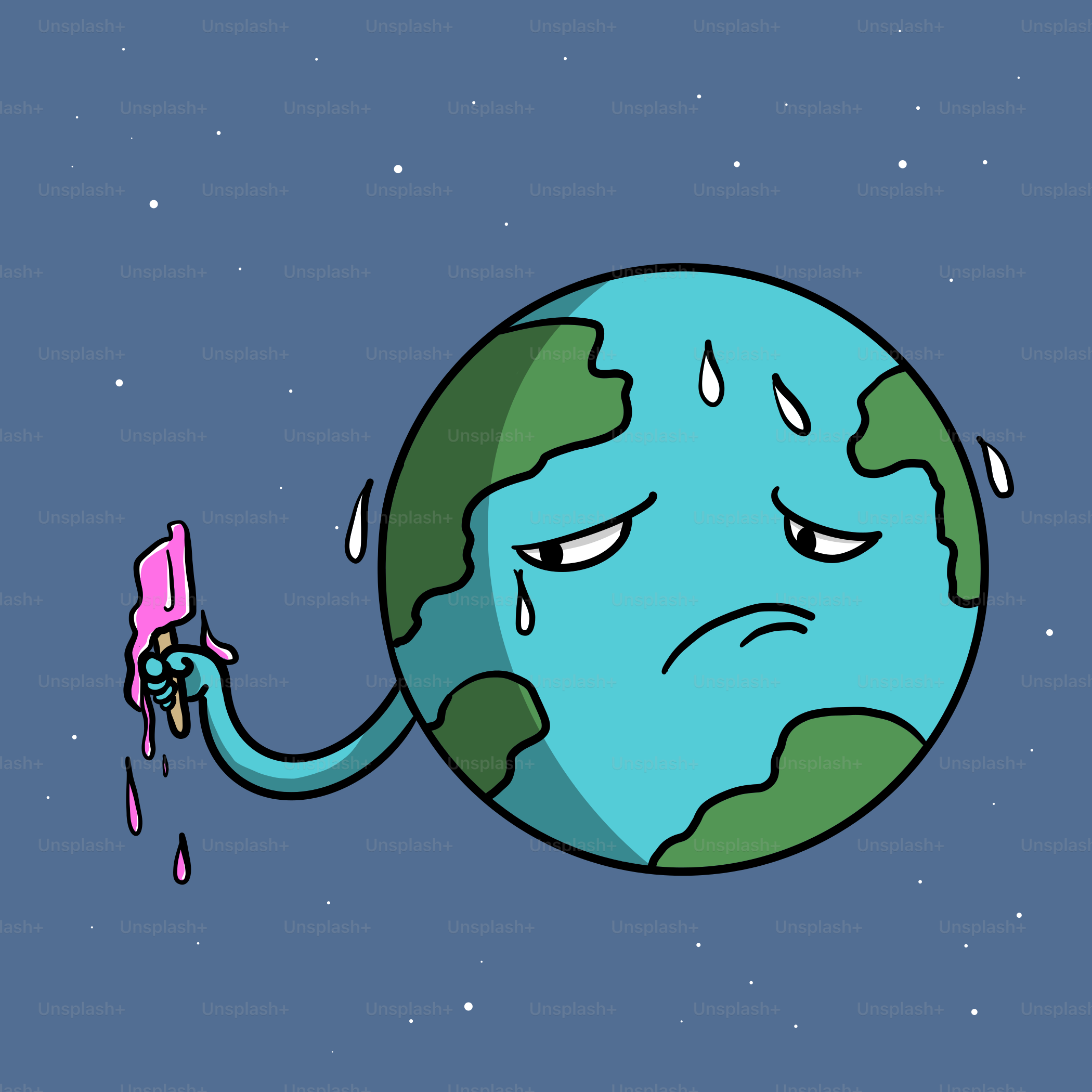 A cartoon character holding a pink object in his hand