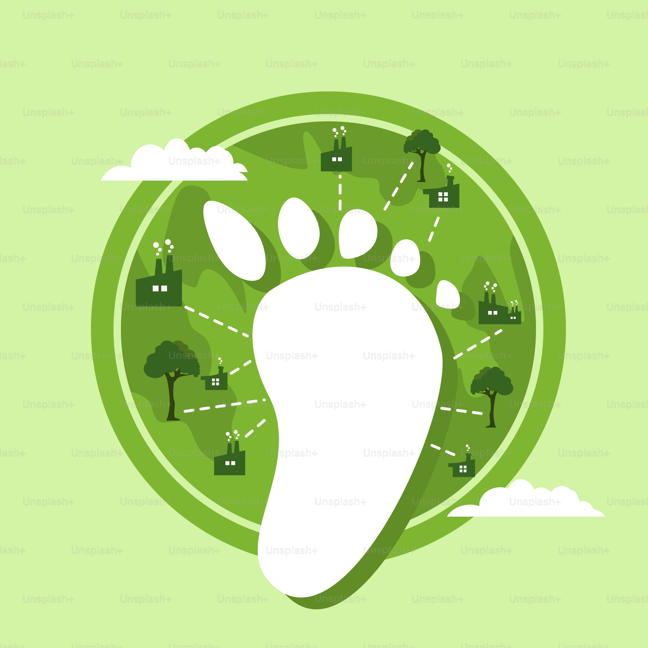 A green poster with a picture of a person's foot