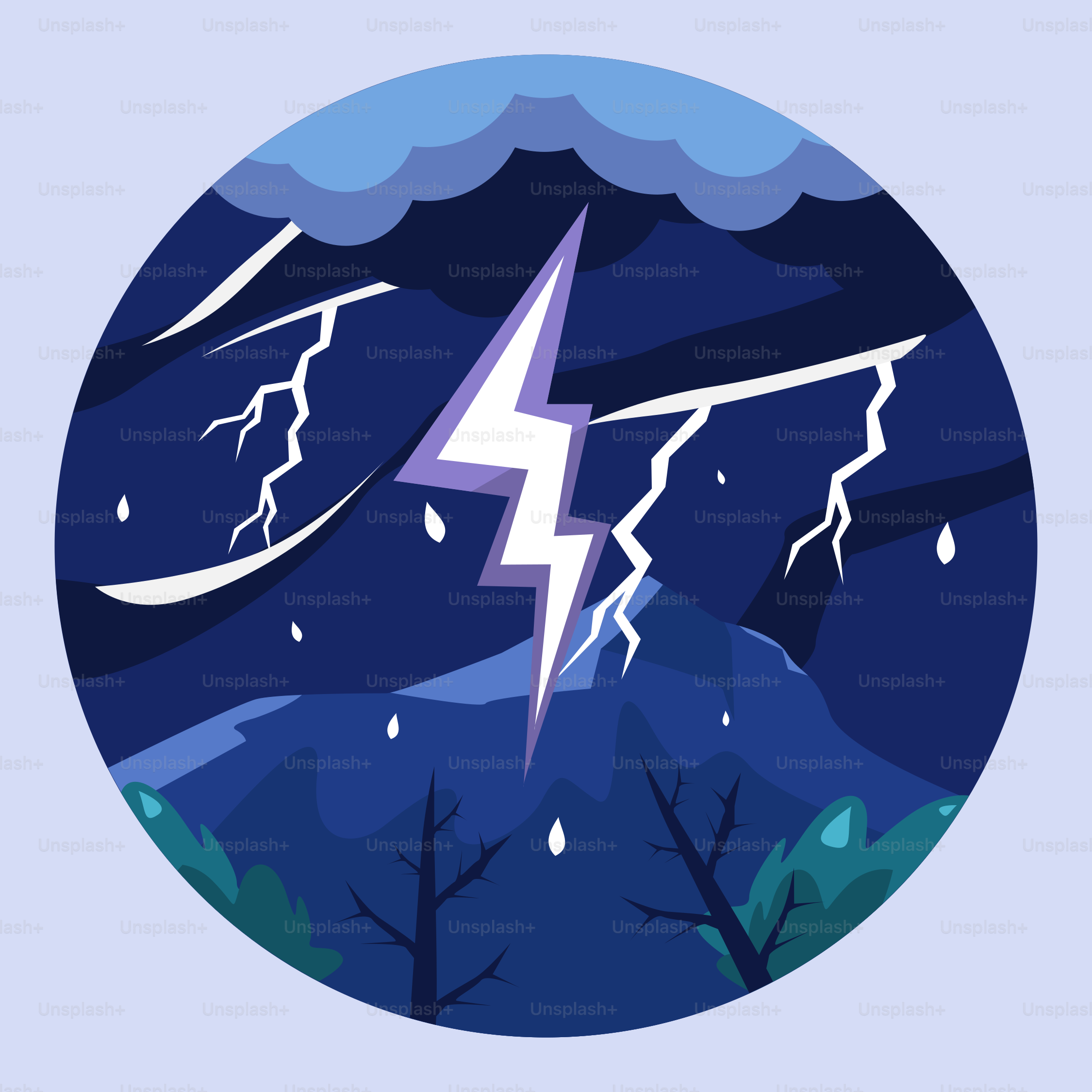 A blue circle with a lightning bolt in the middle of it