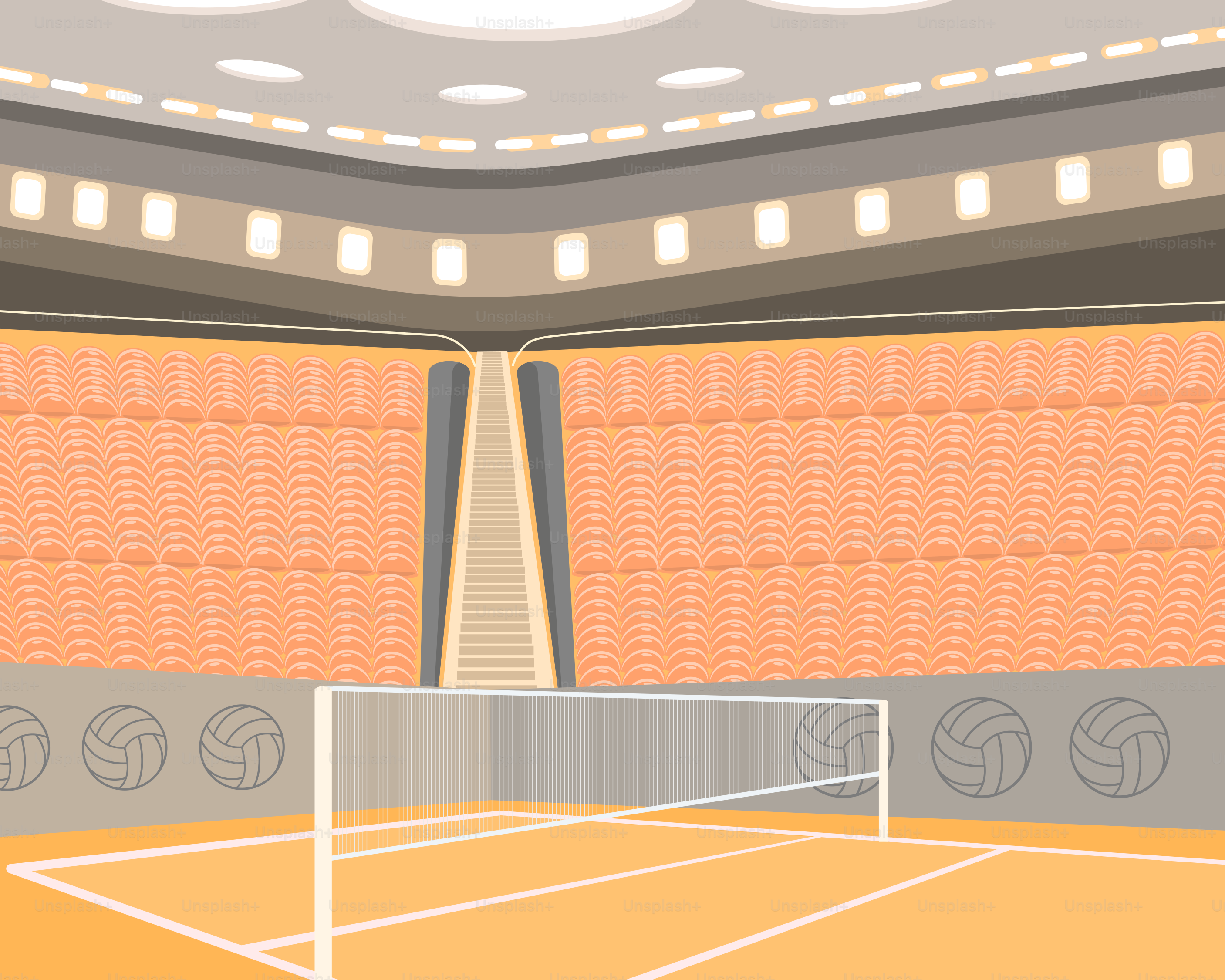 A tennis court with a net in the middle of it