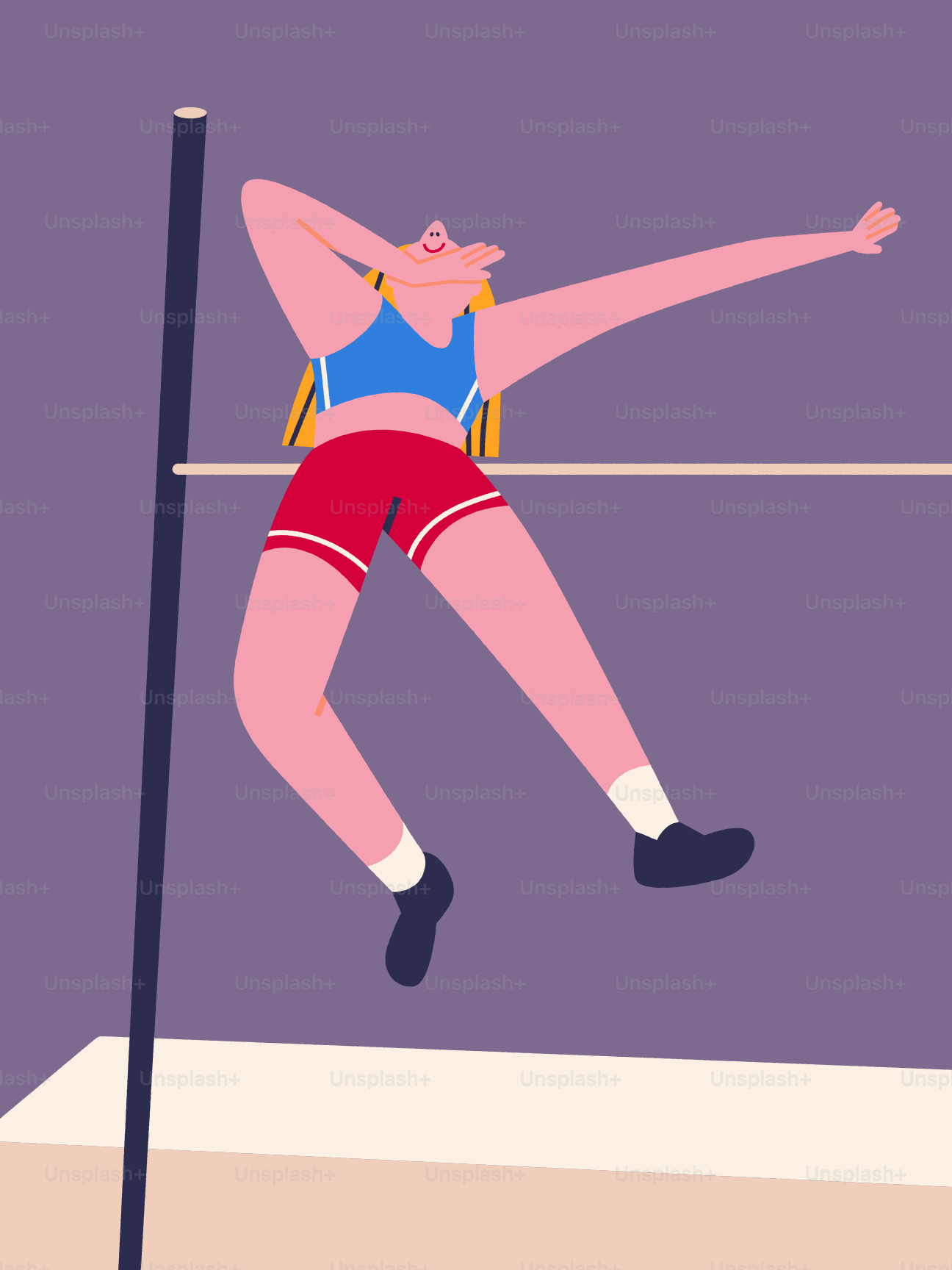 A man is jumping over a high bar