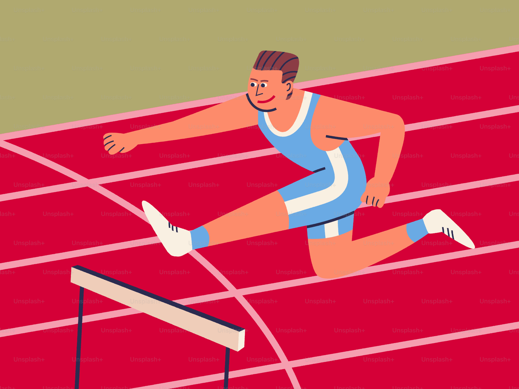 A man is running on a track