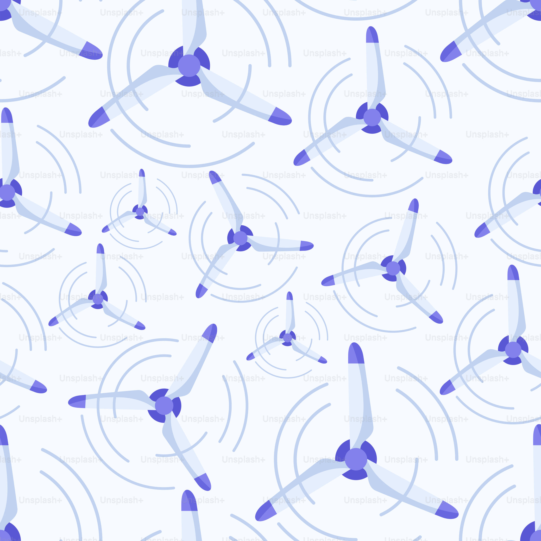 Un patrón azul y blanco de aviones volando en el cielo