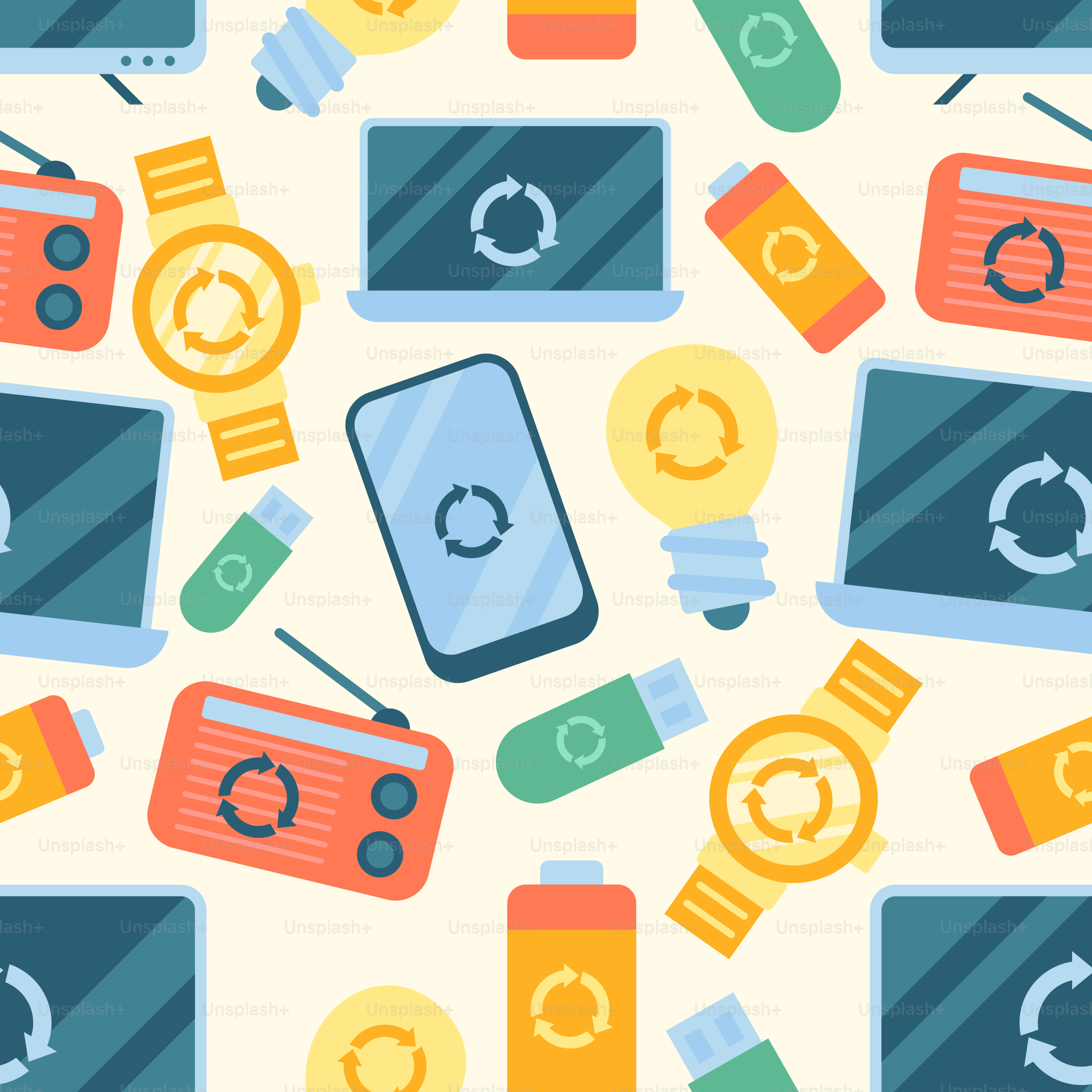 Vários itens diferentes em um fundo branco