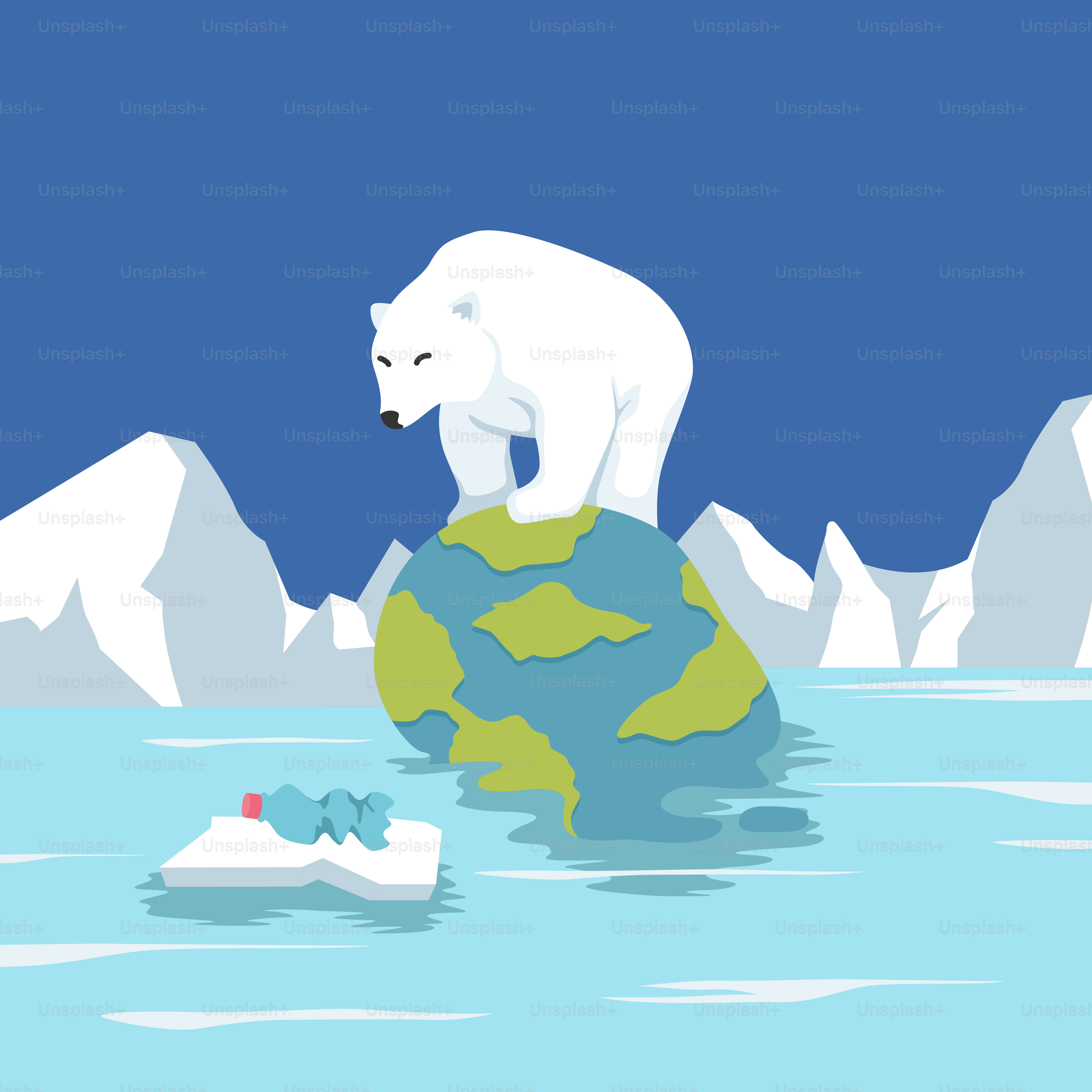 A polar bear standing on top of an iceberg