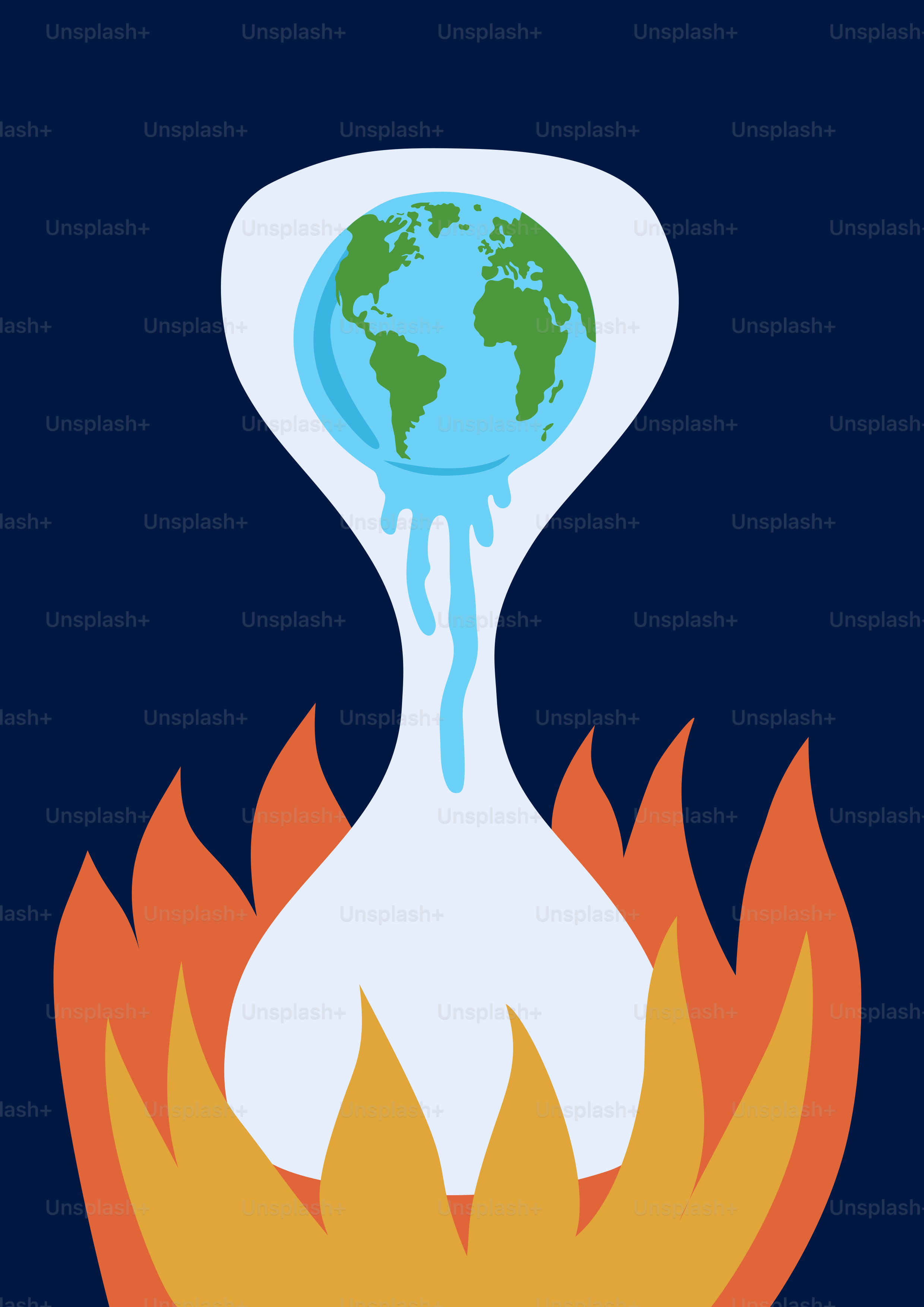 A picture of a fire with a globe on top of it